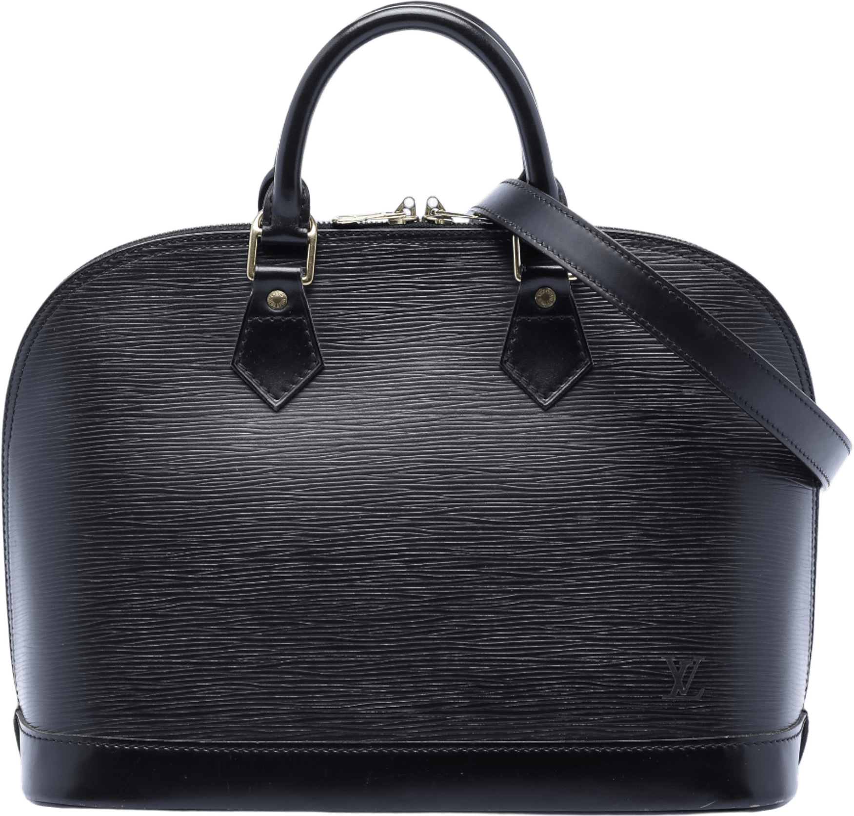 Louis Vuitton Epi Alma Pm, från Luxclusif, i färgen black.