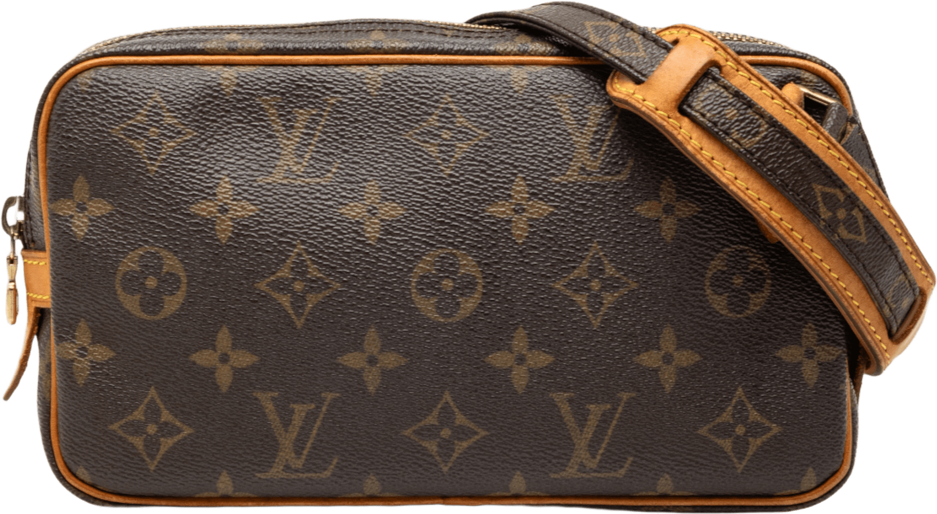 Louis Vuitton Monogram Pochette Marly Bandouliere, från Luxclusif, i färgen brown.