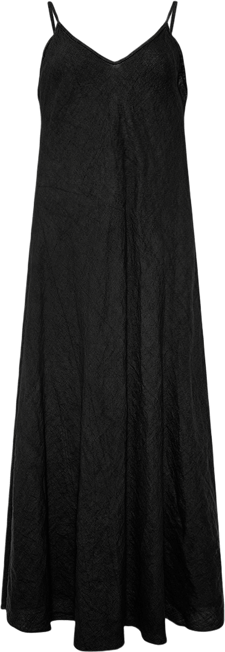 Abbelone, Long Dress, Linen - Black