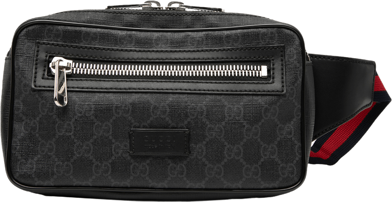 Gucci Small Gg Supreme Web Belt Bag, från Luxclusif, i färgen black.