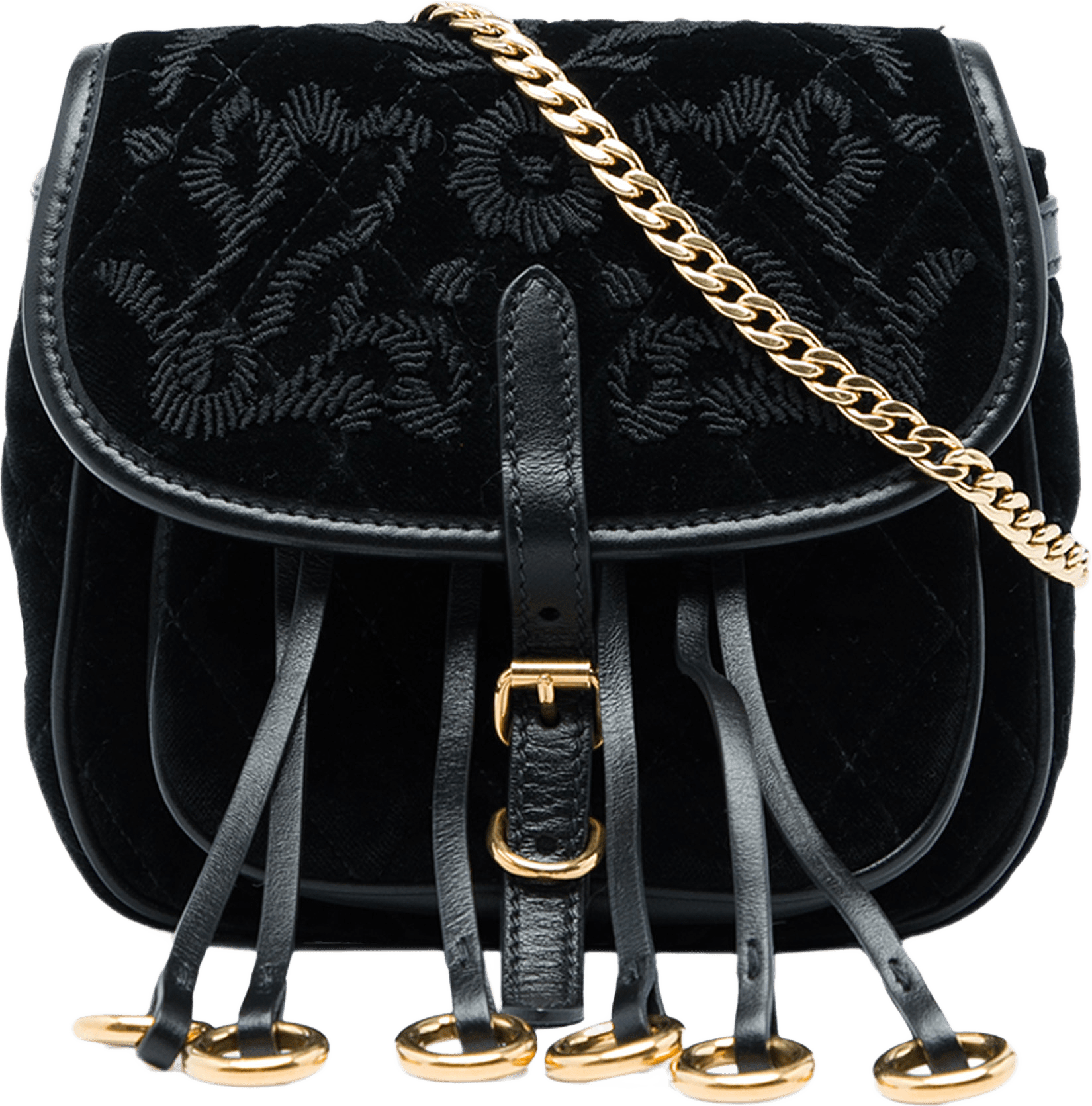 Prada Impuntu Embroidered Velluto Corsaire Convertible Belt Bag, från Luxclusif, i färgen svart.