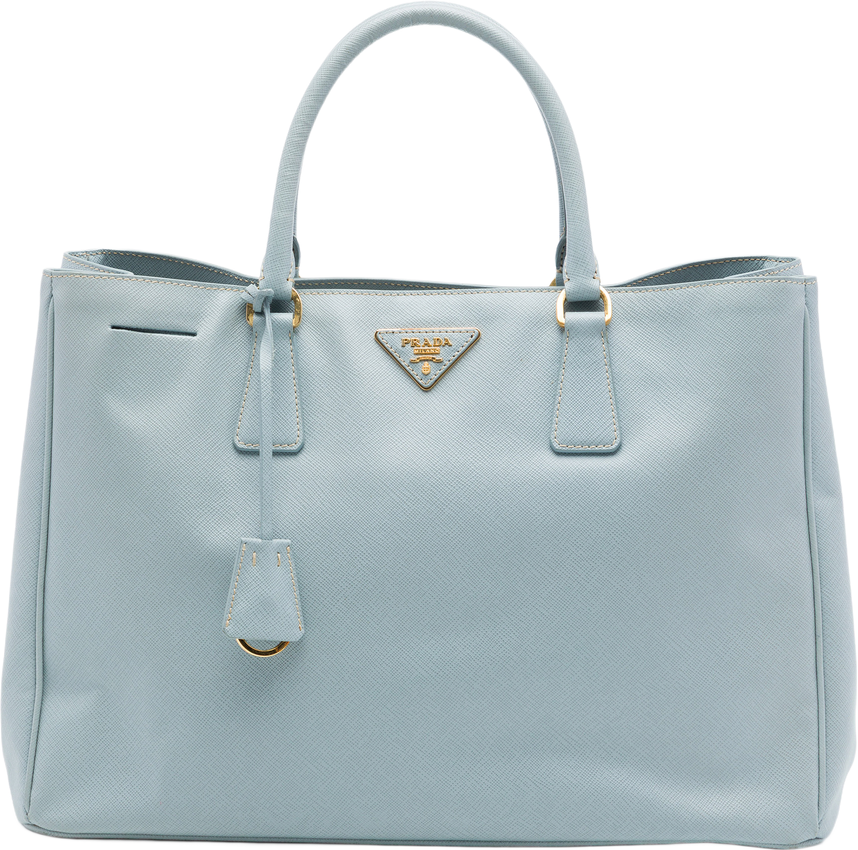 Prada Large Saffiano Lux Galleria Satchel, från Luxclusif, i färgen blå.