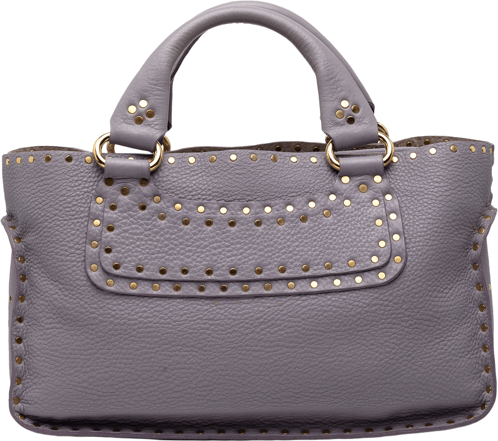 Celine Studded Calfskin Boogie Handbag, från Luxclusif, i färgen lilac.