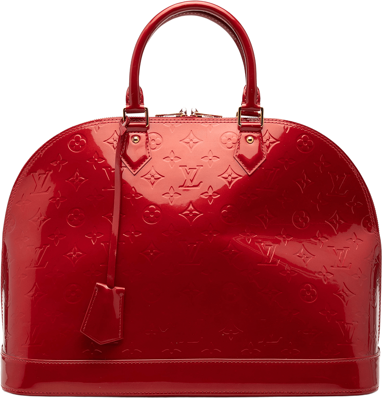 Louis Vuitton Monogram Vernis Alma Gm, från Luxclusif, i färgen red.