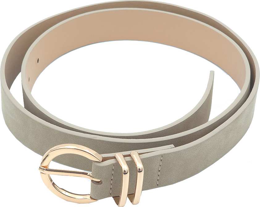 Bälte 2,8cm Mockaimitation, från Complement, i färgen beige.