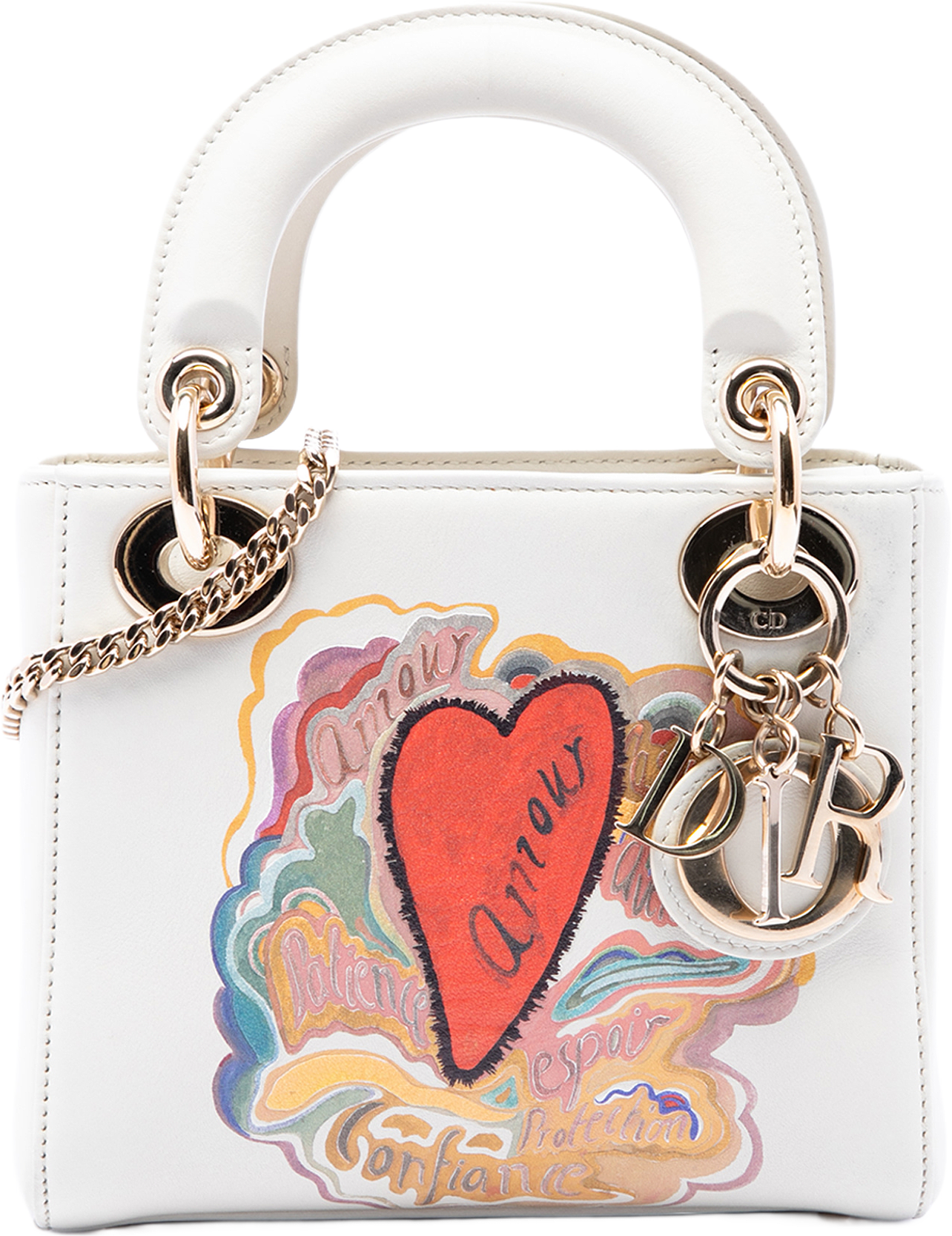 Dior Dioramour Niki De Saint Phalle Mini Calfskin Lady Dior, från Luxclusif, i färgen vit.