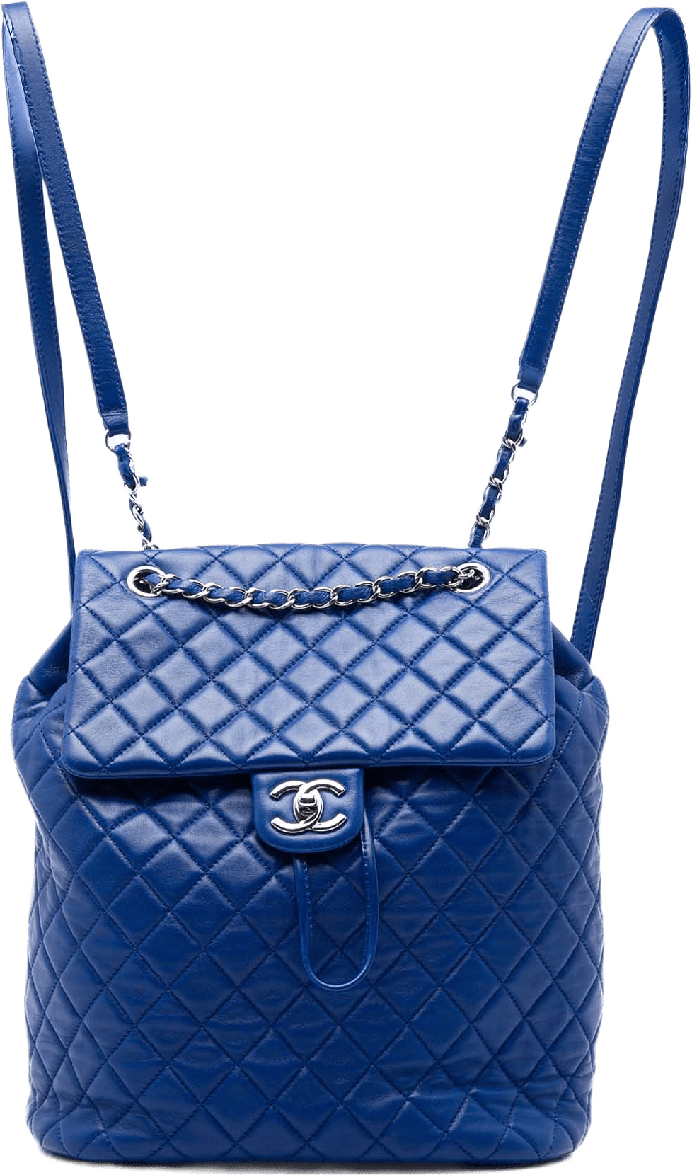 Chanel Large Quilted Lambskin Urban Spirit Backpack, från Luxclusif, i färgen blå.