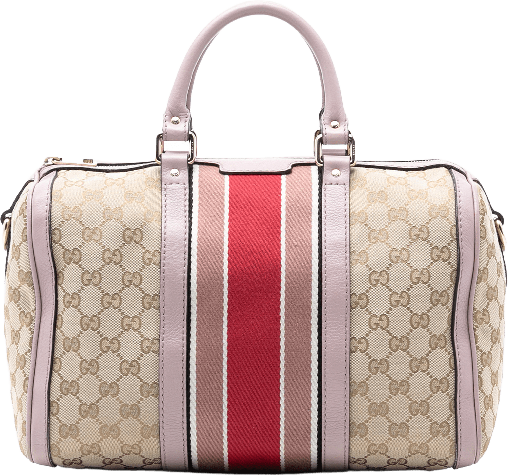 Gucci Medium Gg Canvas Web Joy Boston Bag, från Luxclusif, i färgen beige.