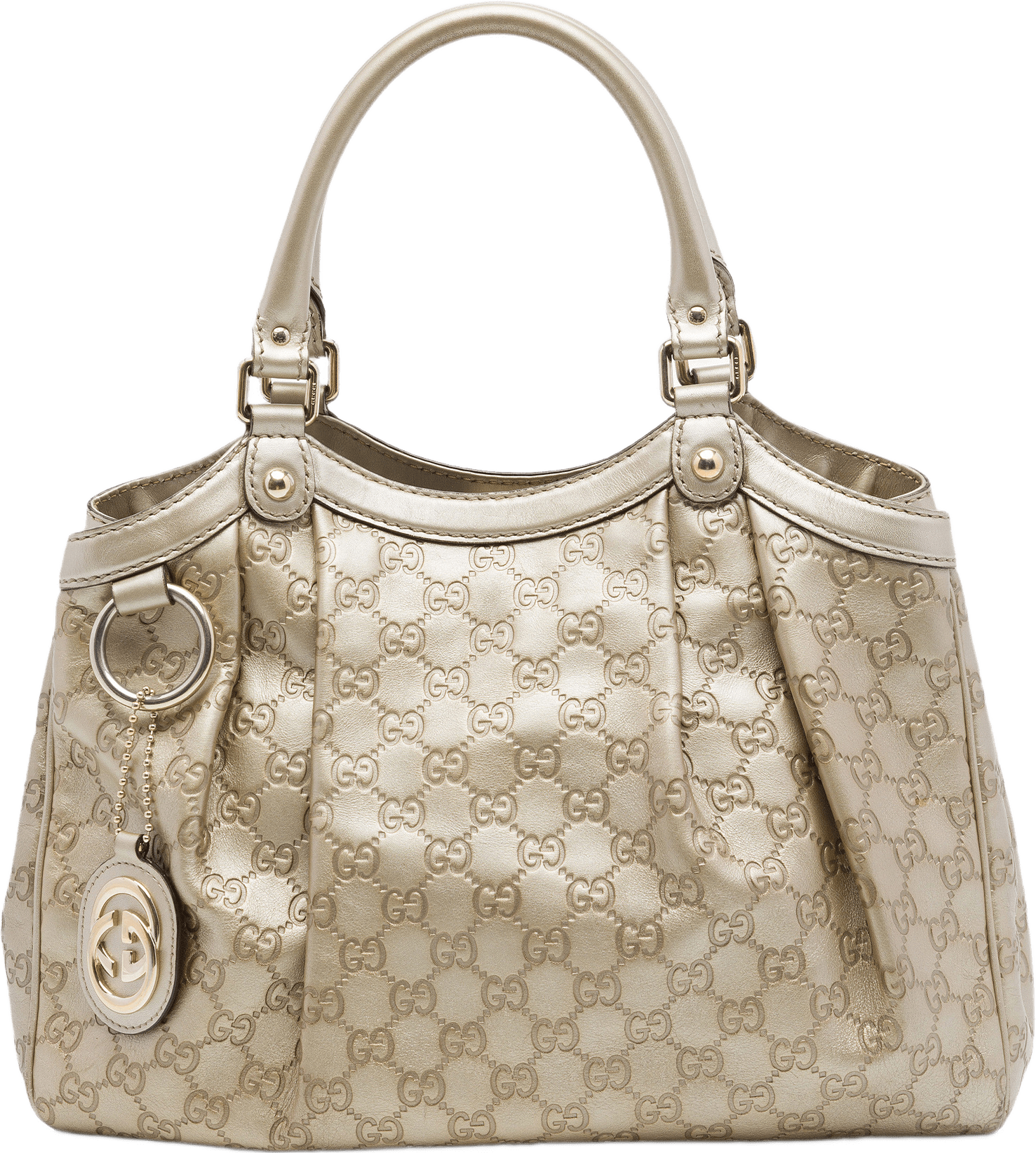 Gucci Medium Guccissima Sukey Tote, från Luxclusif, i färgen guld.