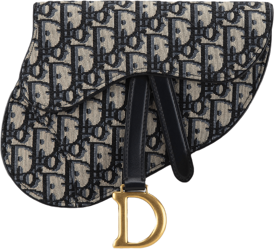 Dior Oblique Canvas Saddle Belt Bag, från Luxclusif, i färgen blue.