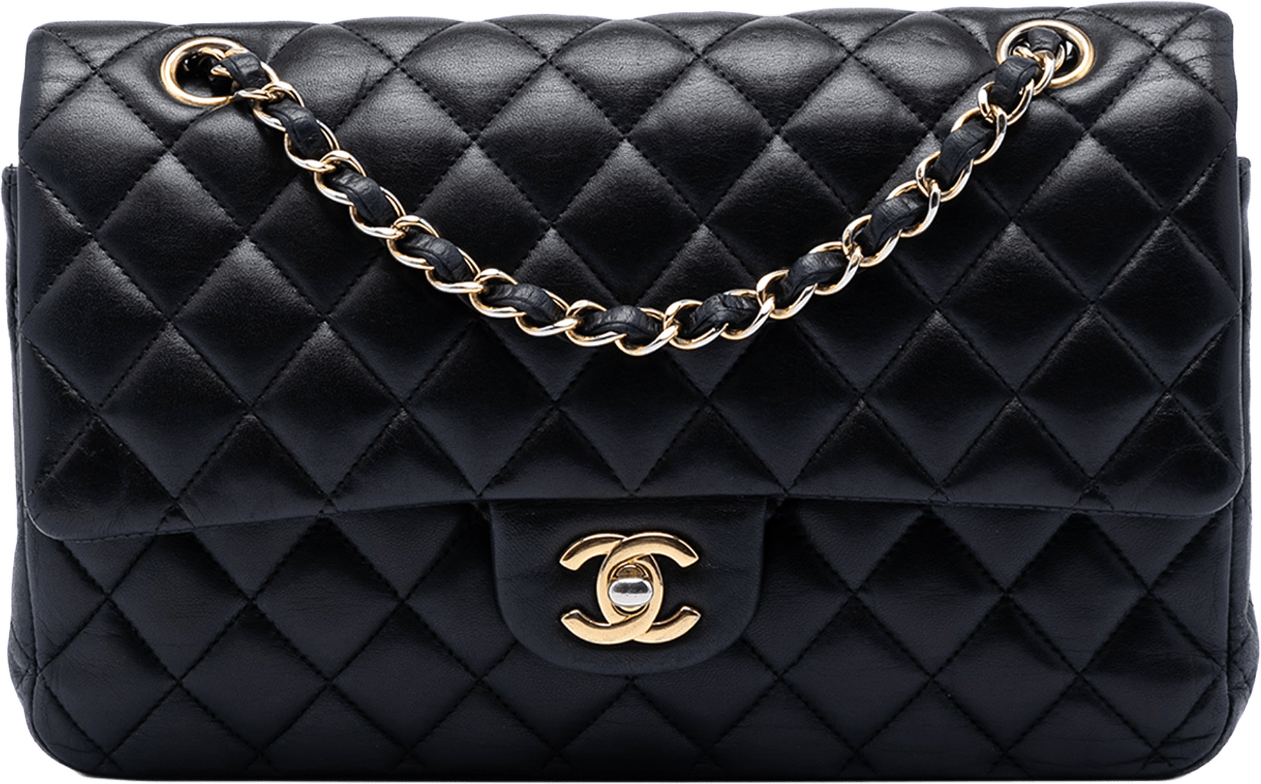 Chanel Medium Classic Lambskin Double Flap, från Luxclusif, i färgen black.