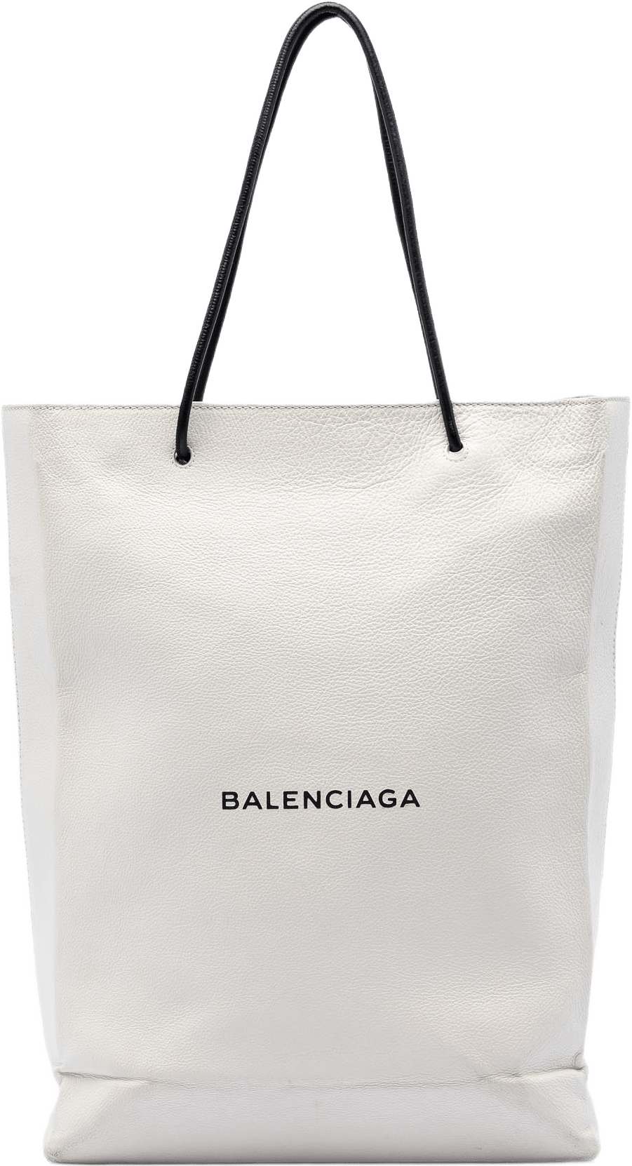 Balenciaga Large Calfskin Logo North South Shopping Tote, från Luxclusif, i färgen white.