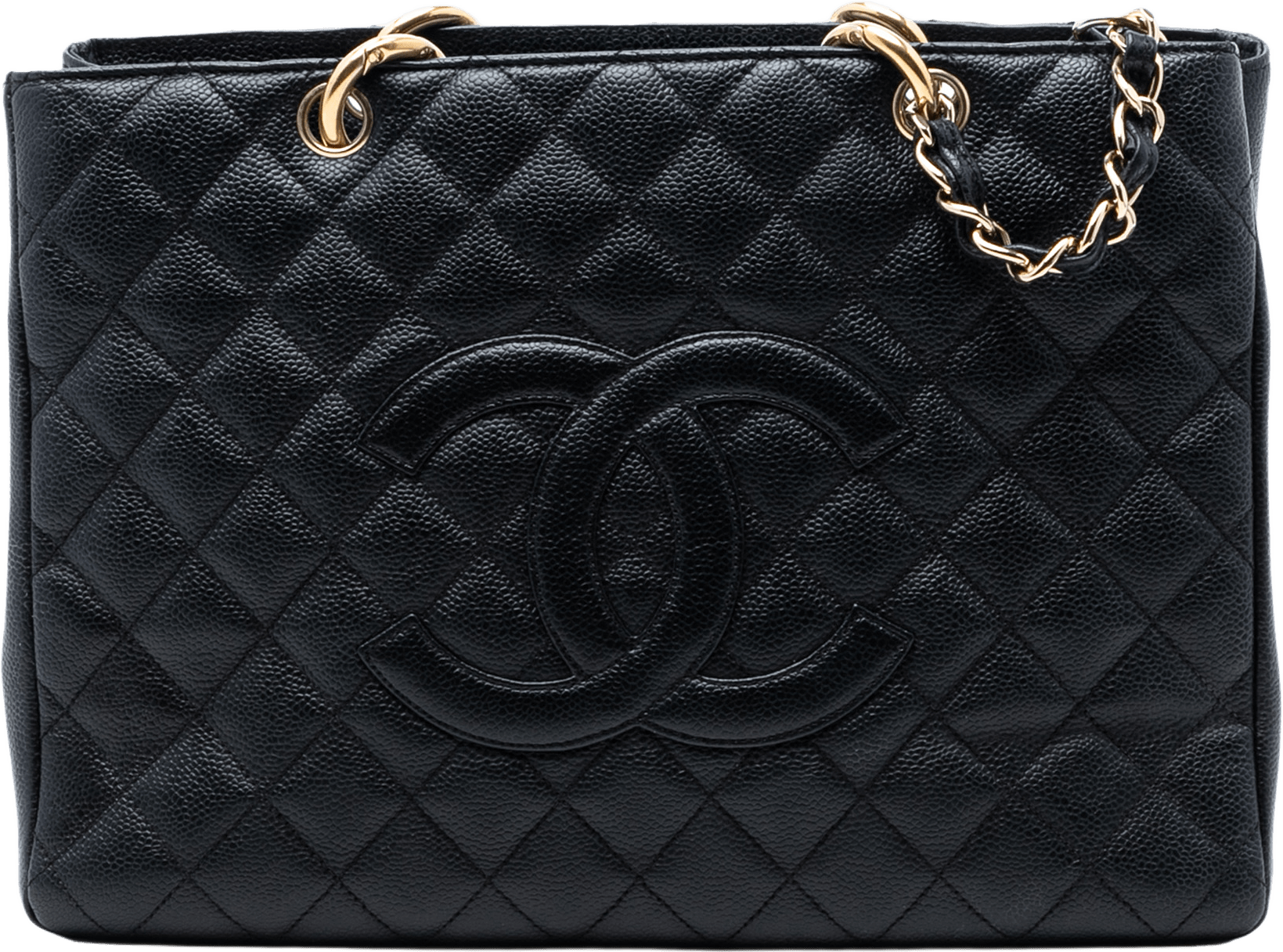 Chanel Caviar Grand Shopping Tote, från Luxclusif, i färgen black.