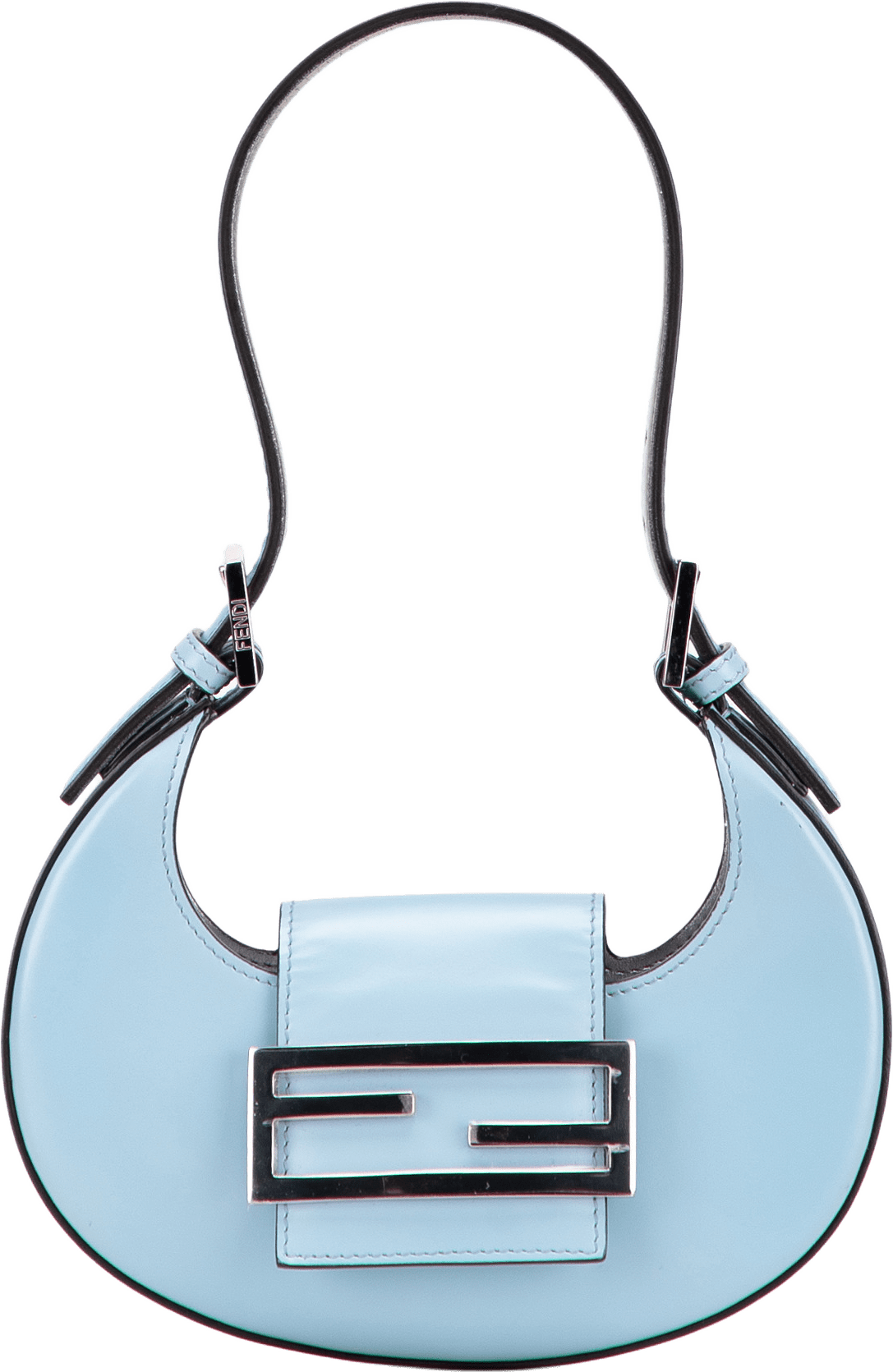 Fendi Mini Leather Cookie Hobo, från Luxclusif, i färgen light blue.