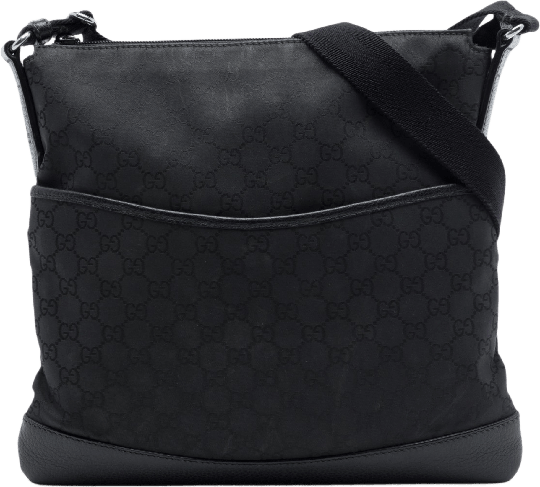 Gucci Gg Nylon Flat Messenger Bag, från Luxclusif, i färgen svart.