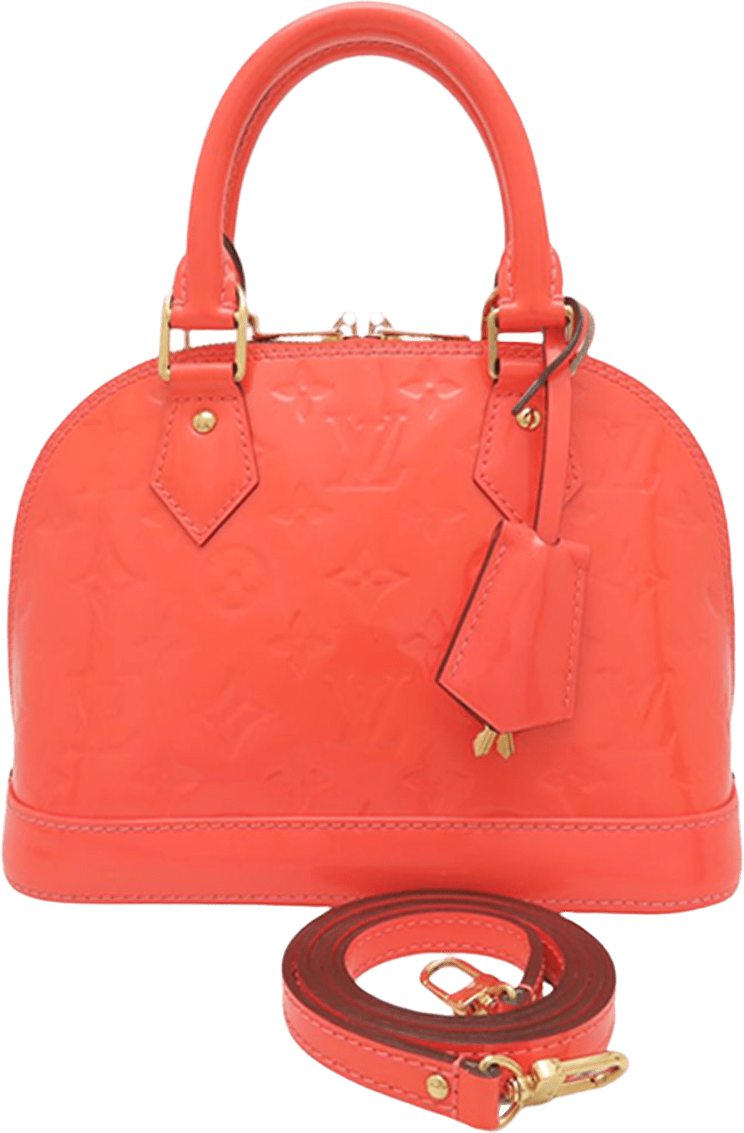 Louis Vuitton Monogram Vernis Alma Bb, från Luxclusif, i färgen blush.