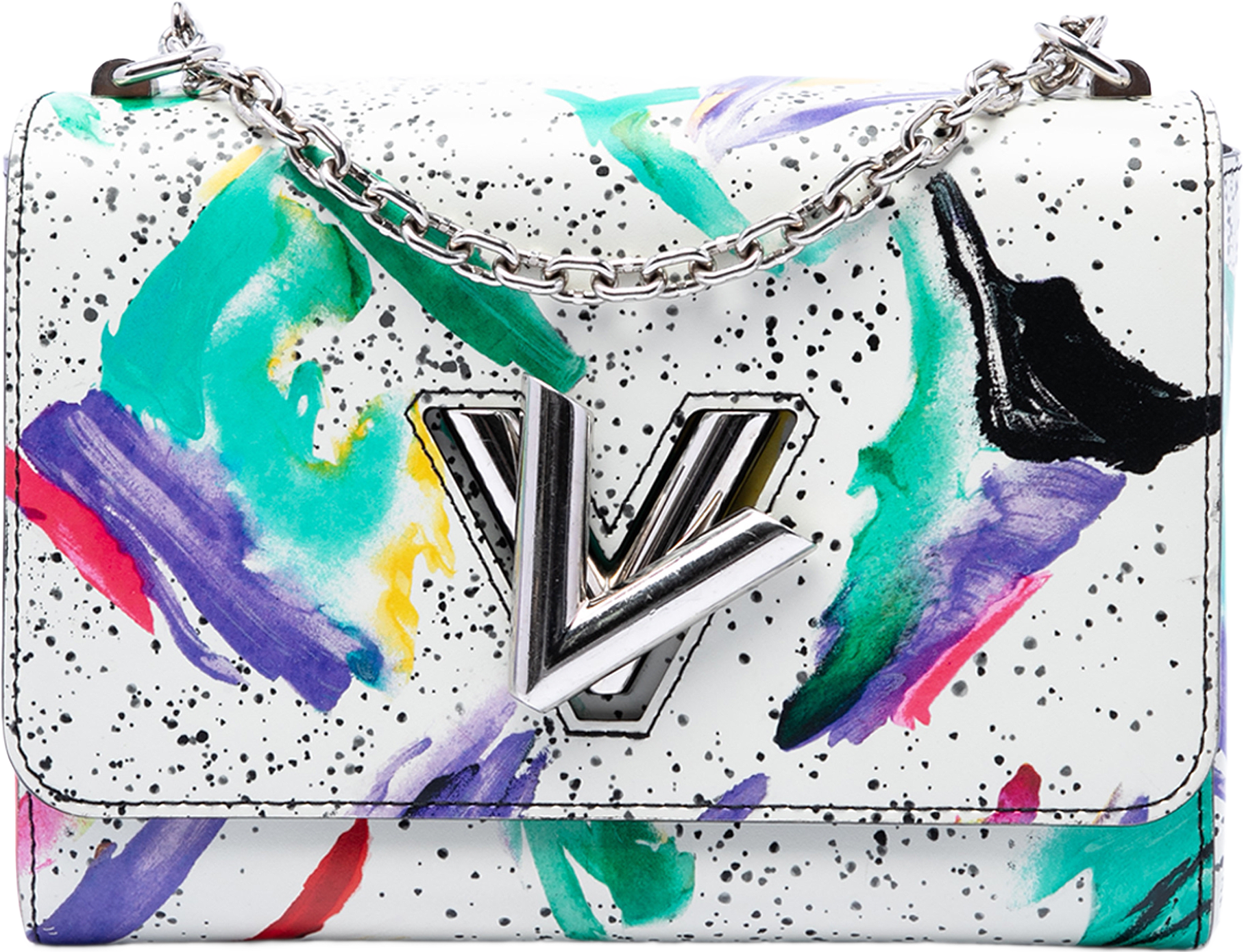 Louis Vuitton Leather Splash Print Twist Mm, från Luxclusif, i färgen vit.