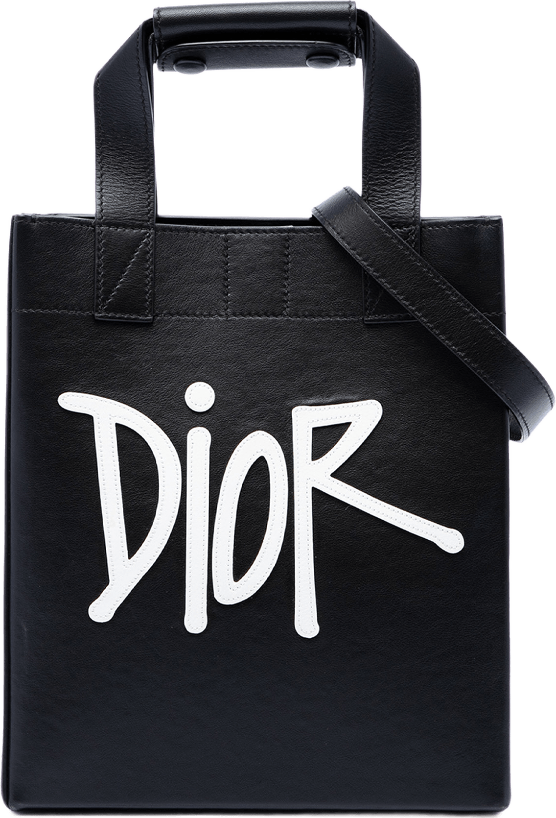 Dior Stussy Small Logo Applique Tote, från Luxclusif, i färgen svart.
