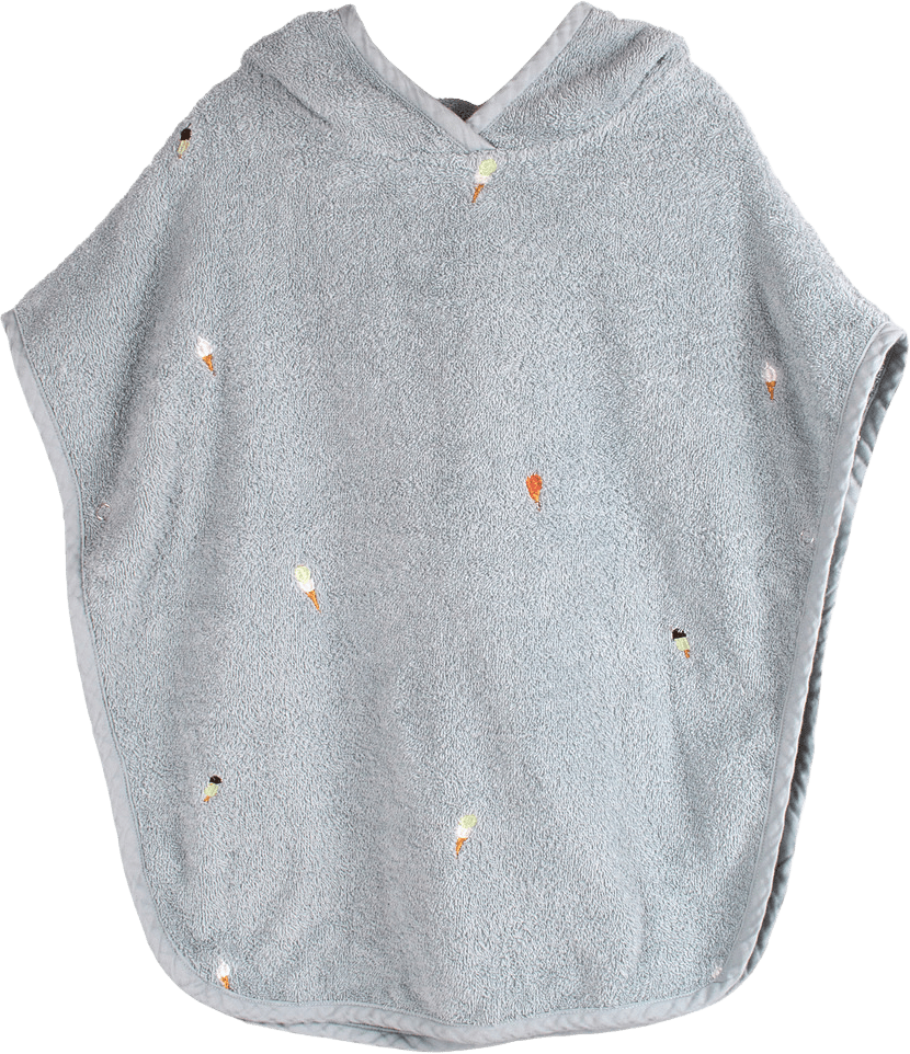Embroidered Beach Poncho Gots, från Filibabba, i färgen blue.