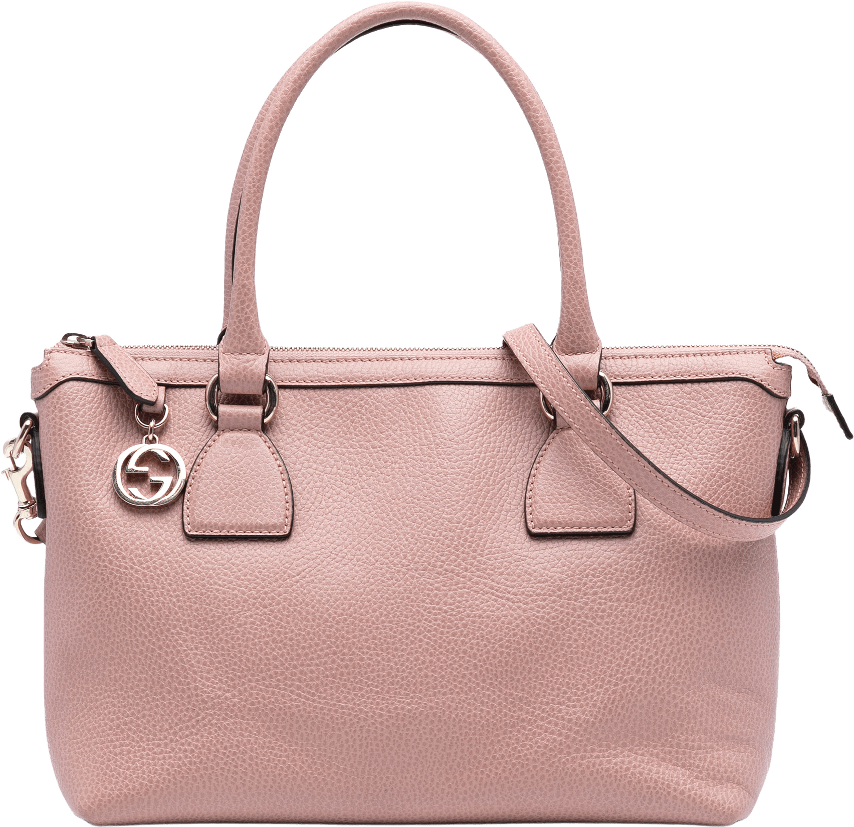 Gucci Dollar Calfskin Gg Charm Satchel, från Luxclusif, i färgen light pink.
