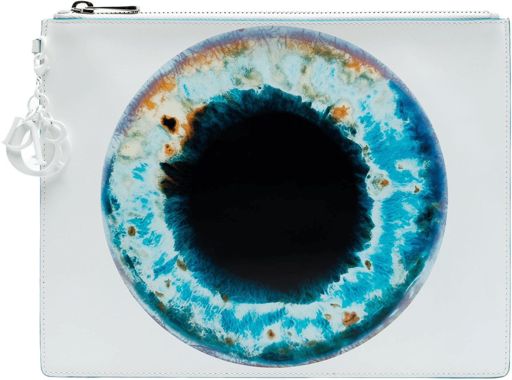 Dior Marc Quinn Eyeball Print Leather Clutch, från Luxclusif, i färgen white.
