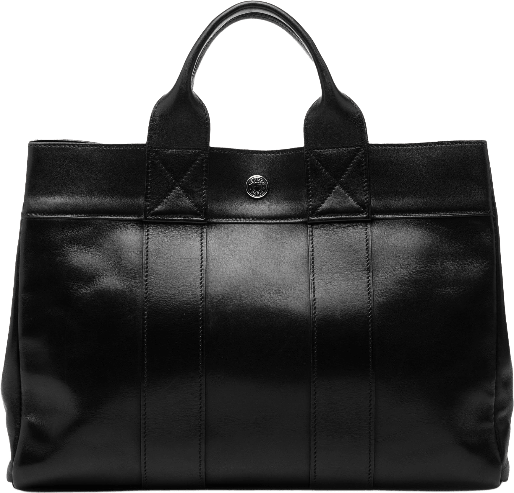 Hermès Box Calf Fourre Tout Pm, från Luxclusif, i färgen black.