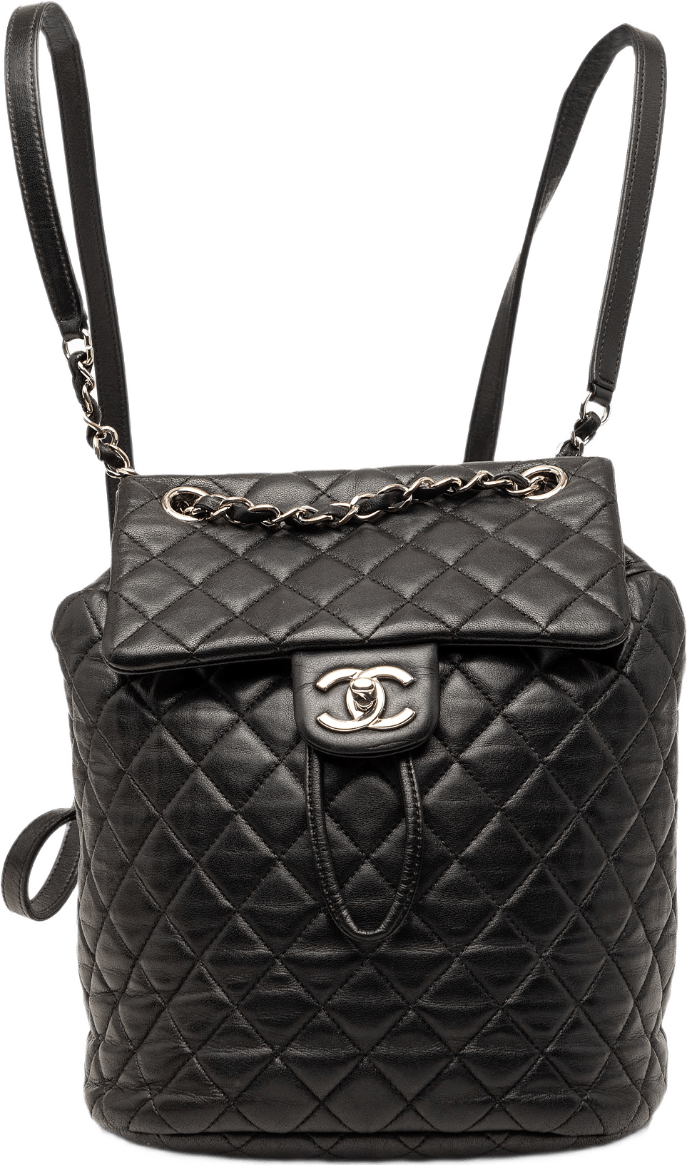 Chanel Small Lambskin Urban Spirit Backpack, från Luxclusif, i färgen svart.