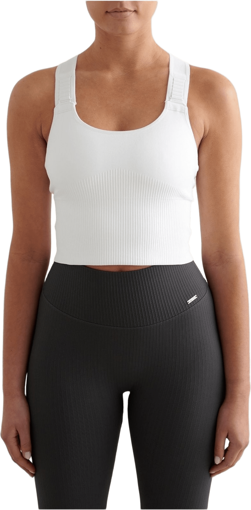 Ribbed Seamless High Support Bralette, från aim'n, i färgen white.