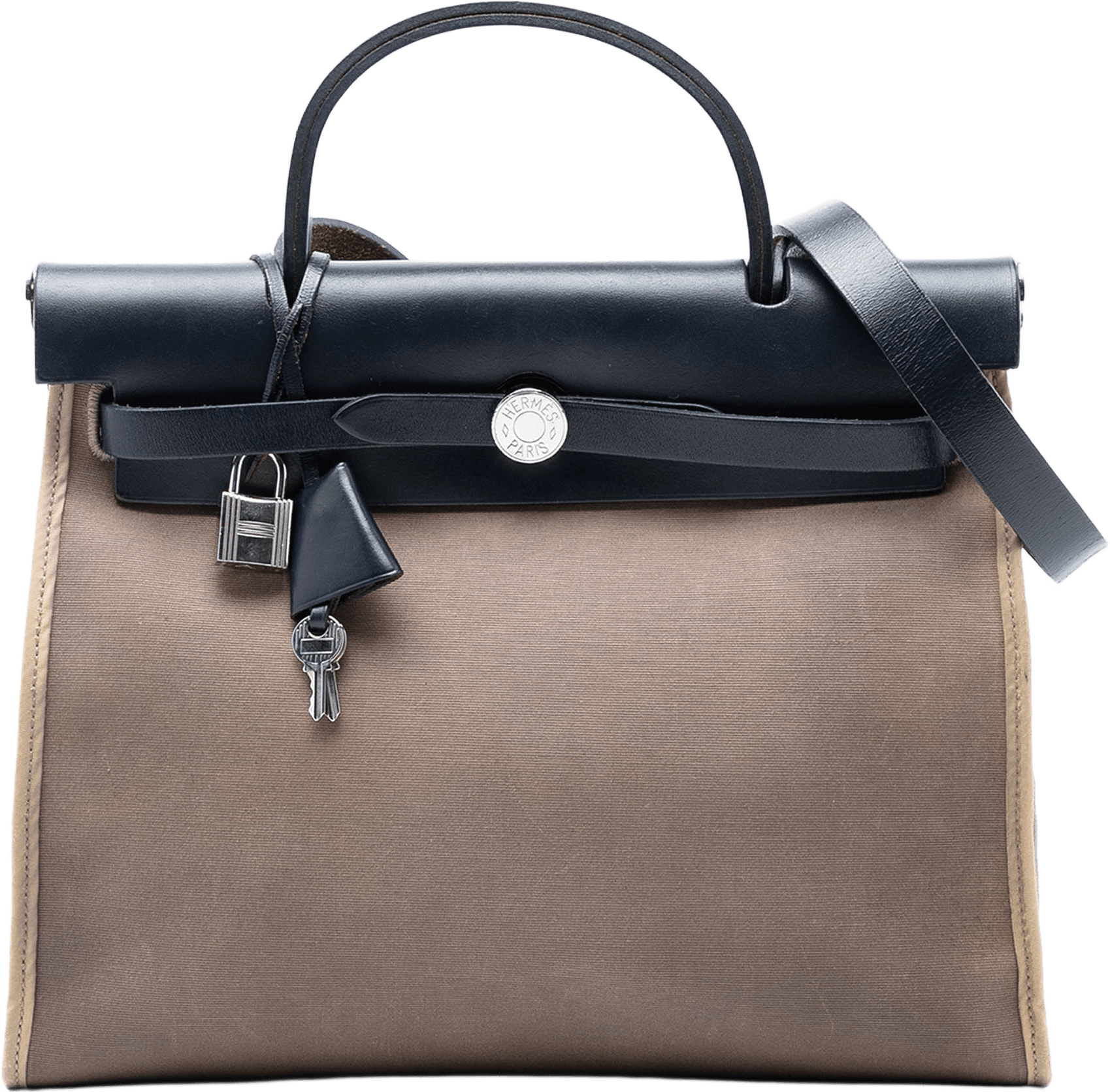 Hermès Toile Herbag Zip 31, från Luxclusif, i färgen light brown.