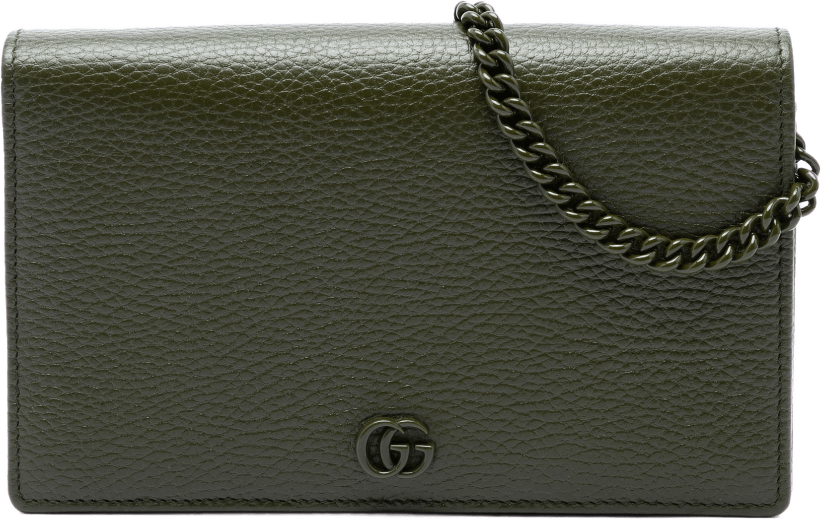 Gucci Gg Marmont Calfskin Wallet On Chain, från Luxclusif, i färgen grön.
