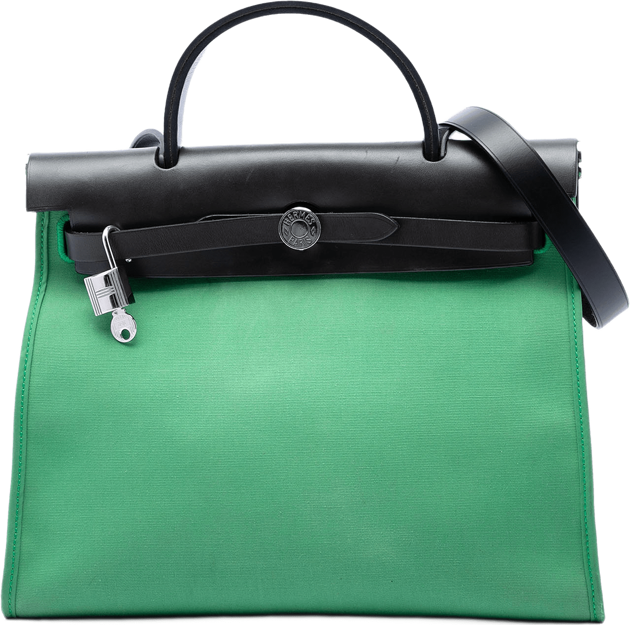 Hermès Military Toile And Vache Hunter Herbag Zip 31, från Luxclusif, i färgen svart.