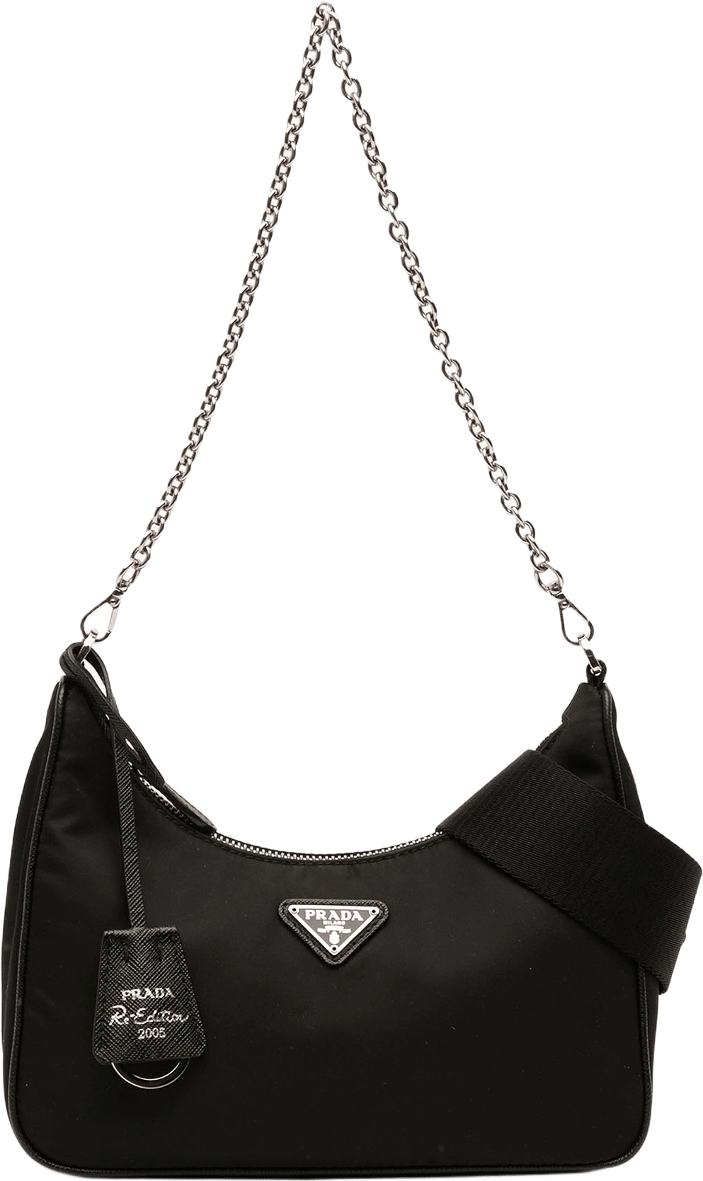 Prada Re Nylon Re Edition 2005 Satchel, från Luxclusif, i färgen black.