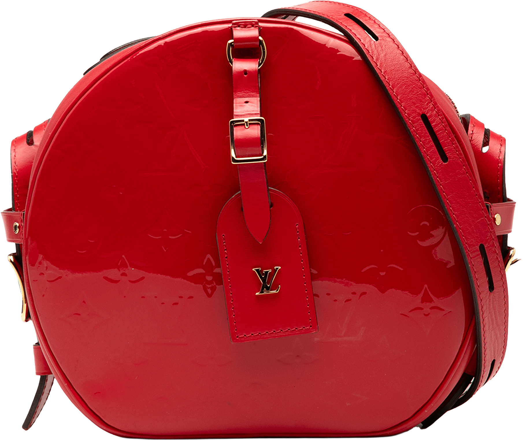 Louis Vuitton Monogram Vernis Boite Chapeau Souple Pm, från Luxclusif, i färgen red.