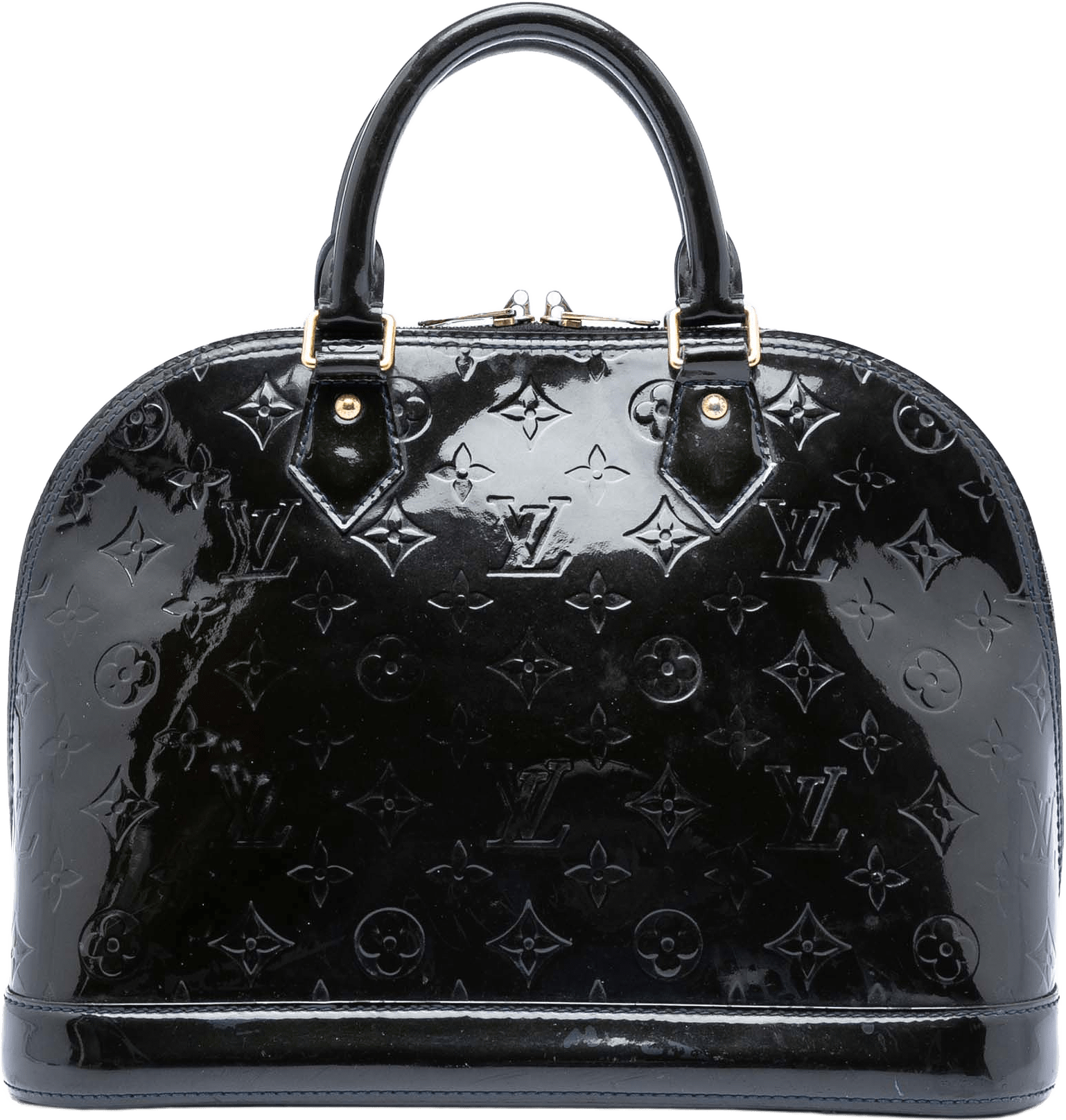 Louis Vuitton Monogram Vernis Alma Pm, från Luxclusif, i färgen navy.