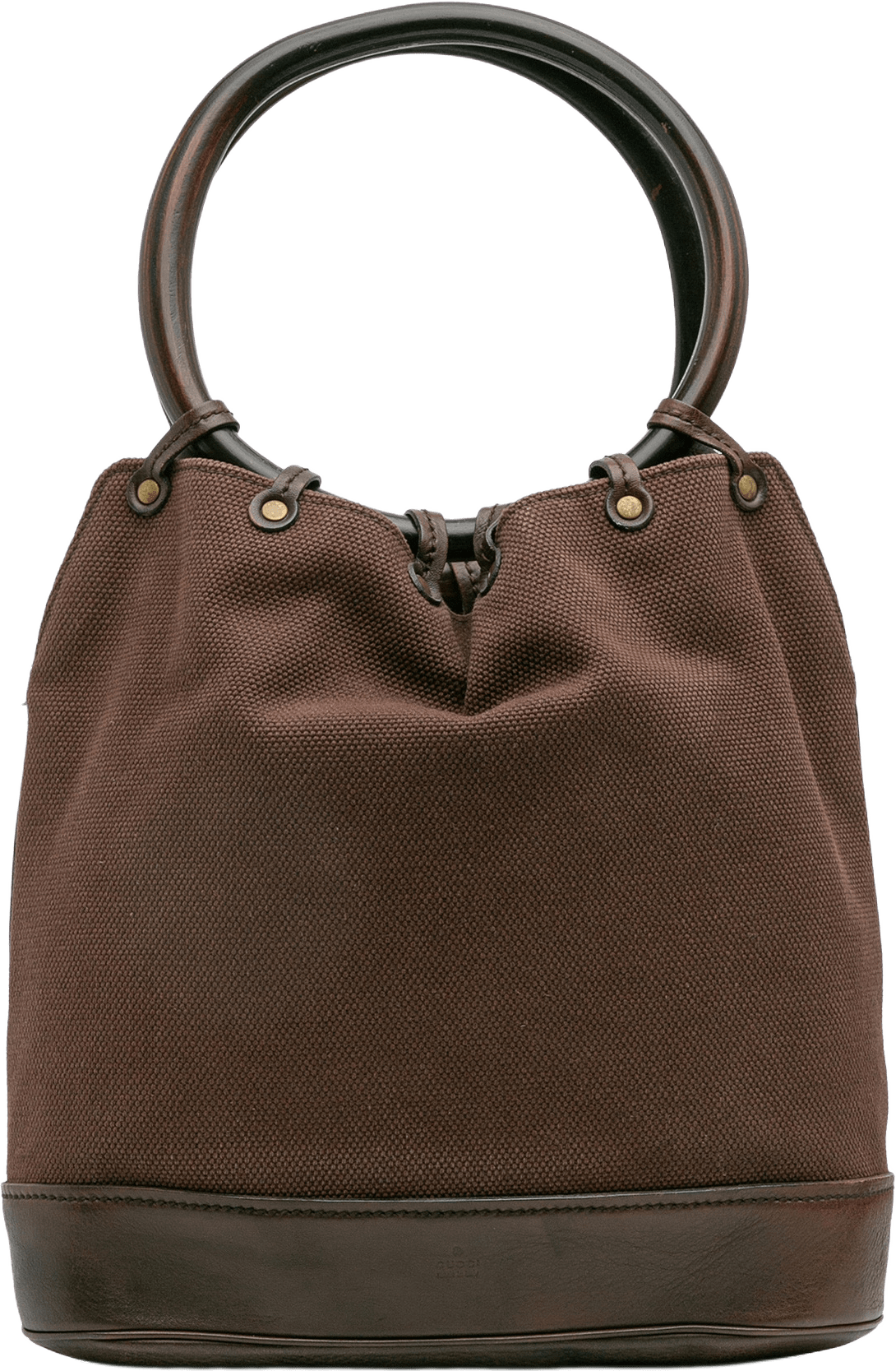 Gucci Canvas Ring Top Handle Bag, från Luxclusif, i färgen dark brown.