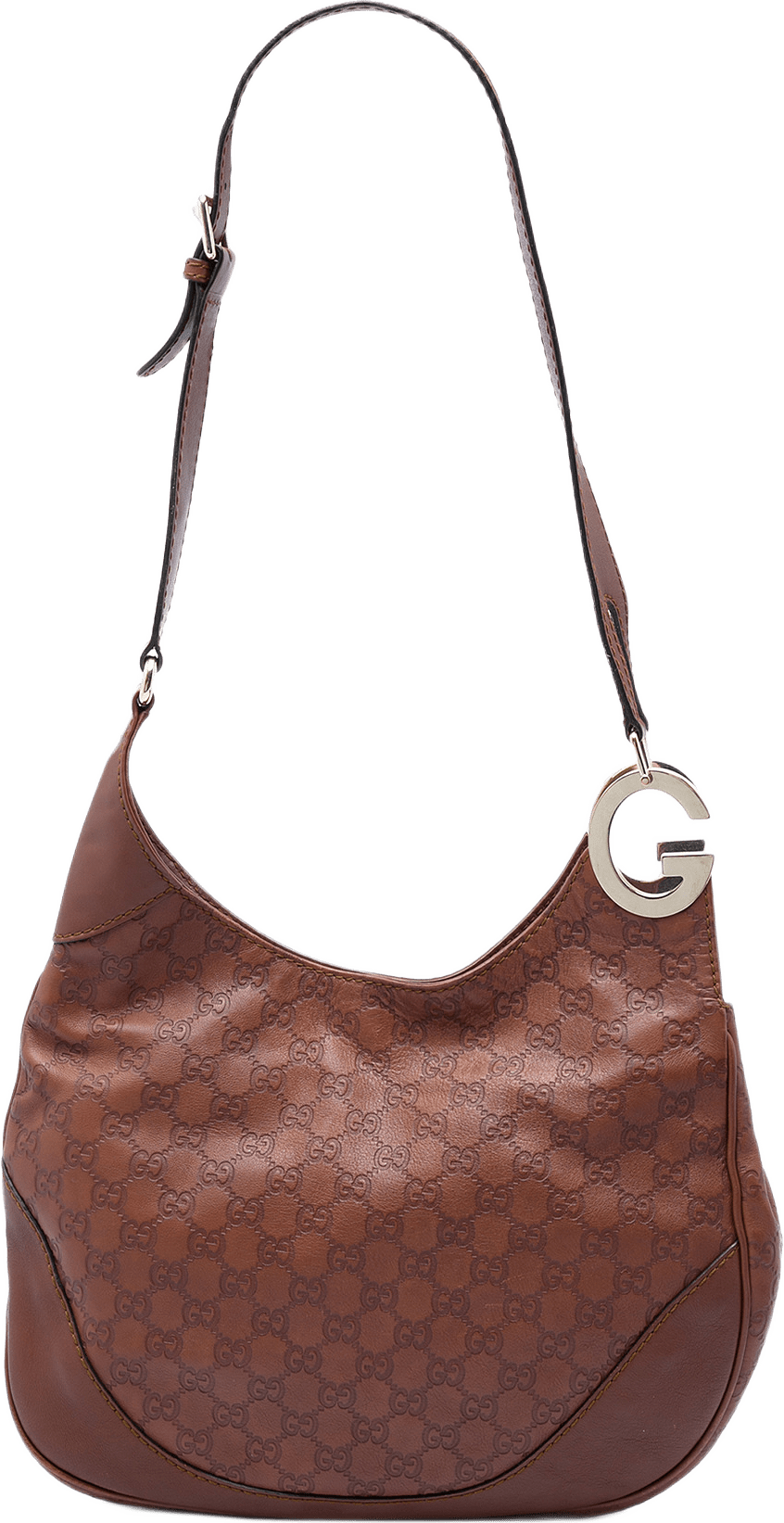 Gucci Guccissima Charlotte Crossbody, från Luxclusif, i färgen brun.