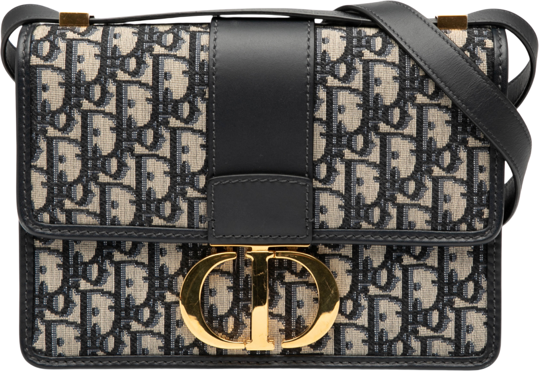 Dior Oblique Canvas 30 Montaigne Flap, från Luxclusif, i färgen navy.