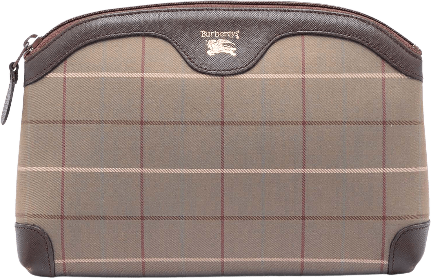 Burberry Vintage Check Canvas Clutch, från Luxclusif, i färgen light brown.