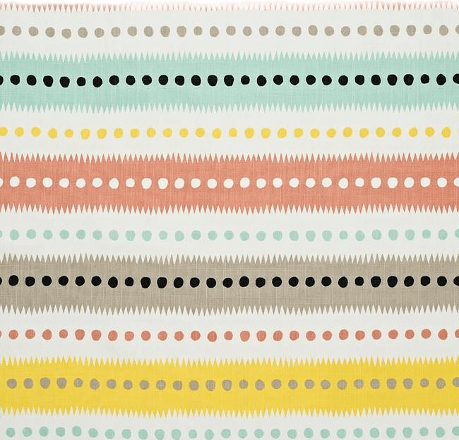 Tyg på löpmeter - Stripe Dot, vit/multi