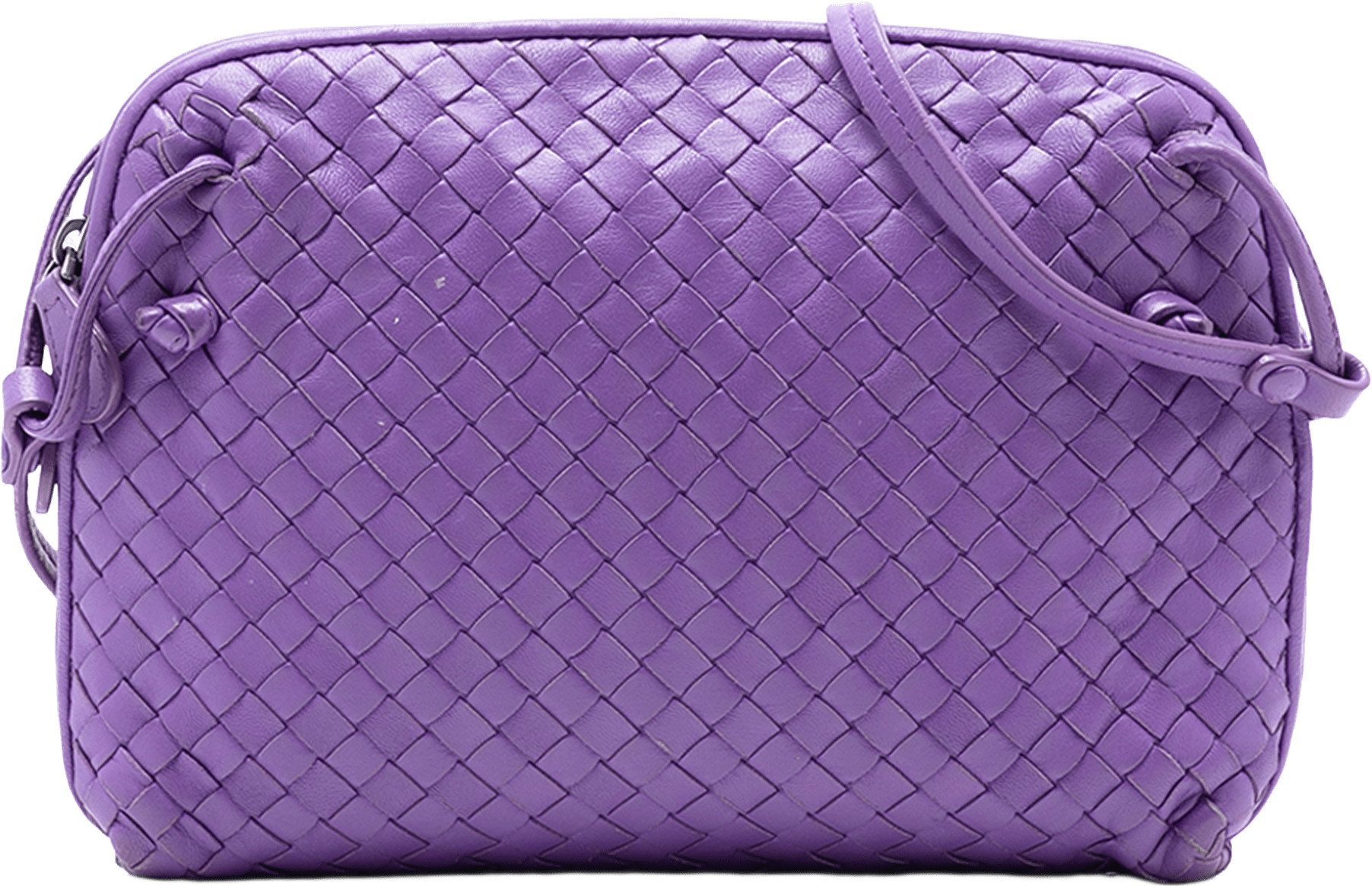 Bottega Veneta Nappa Intrecciato Nodini Crossbody, från Luxclusif, i färgen purple.