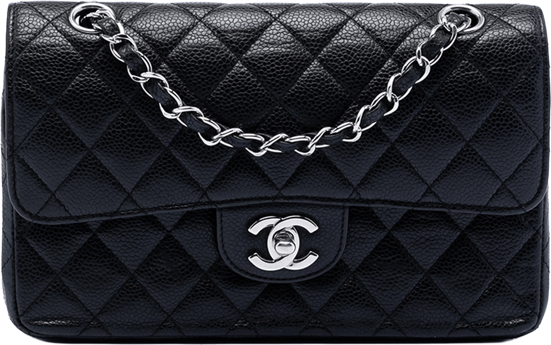 Chanel Small Classic Caviar Double Flap, från Luxclusif, i färgen black.
