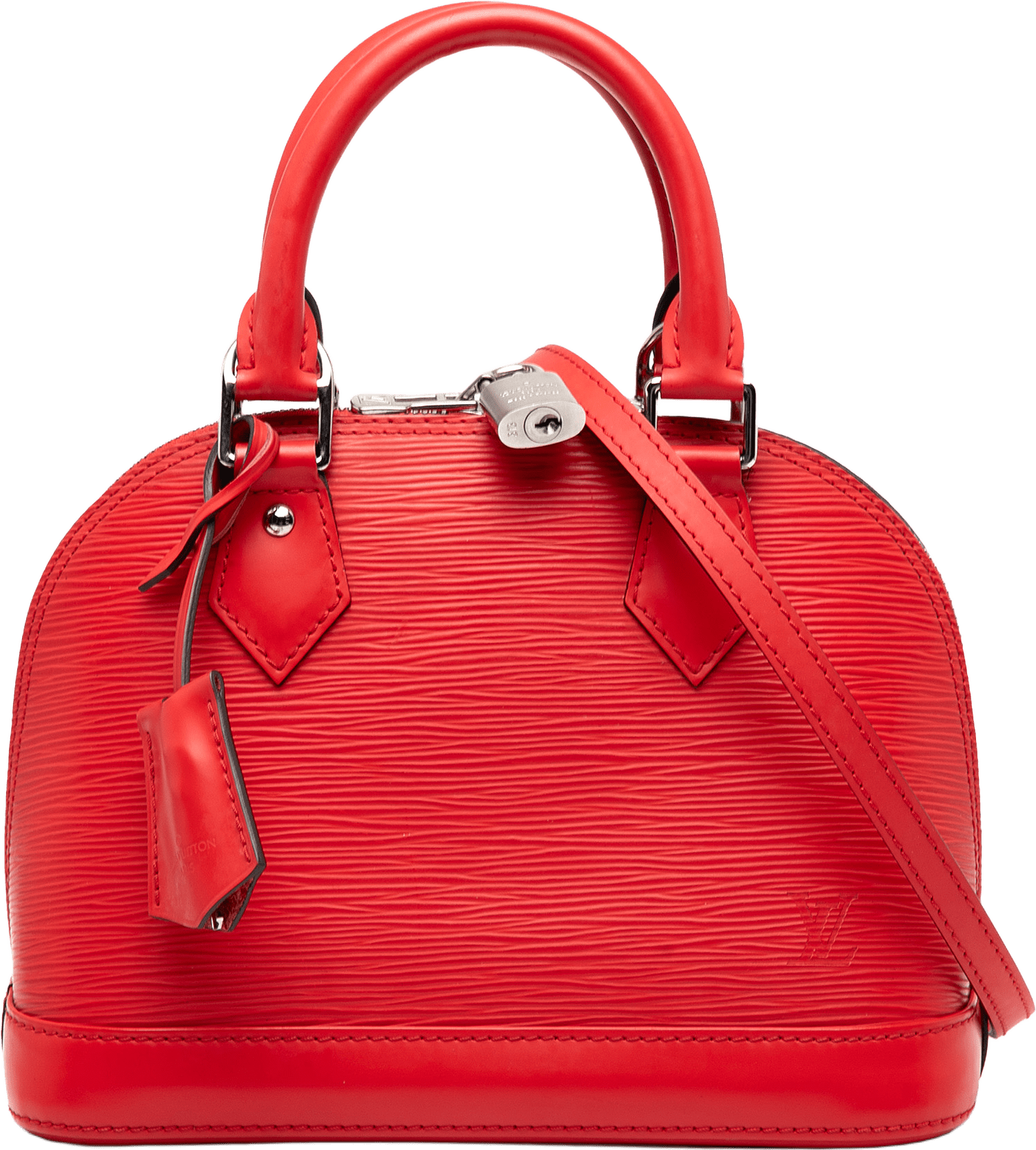 Louis Vuitton Epi Alma Bb, från Luxclusif, i färgen red.