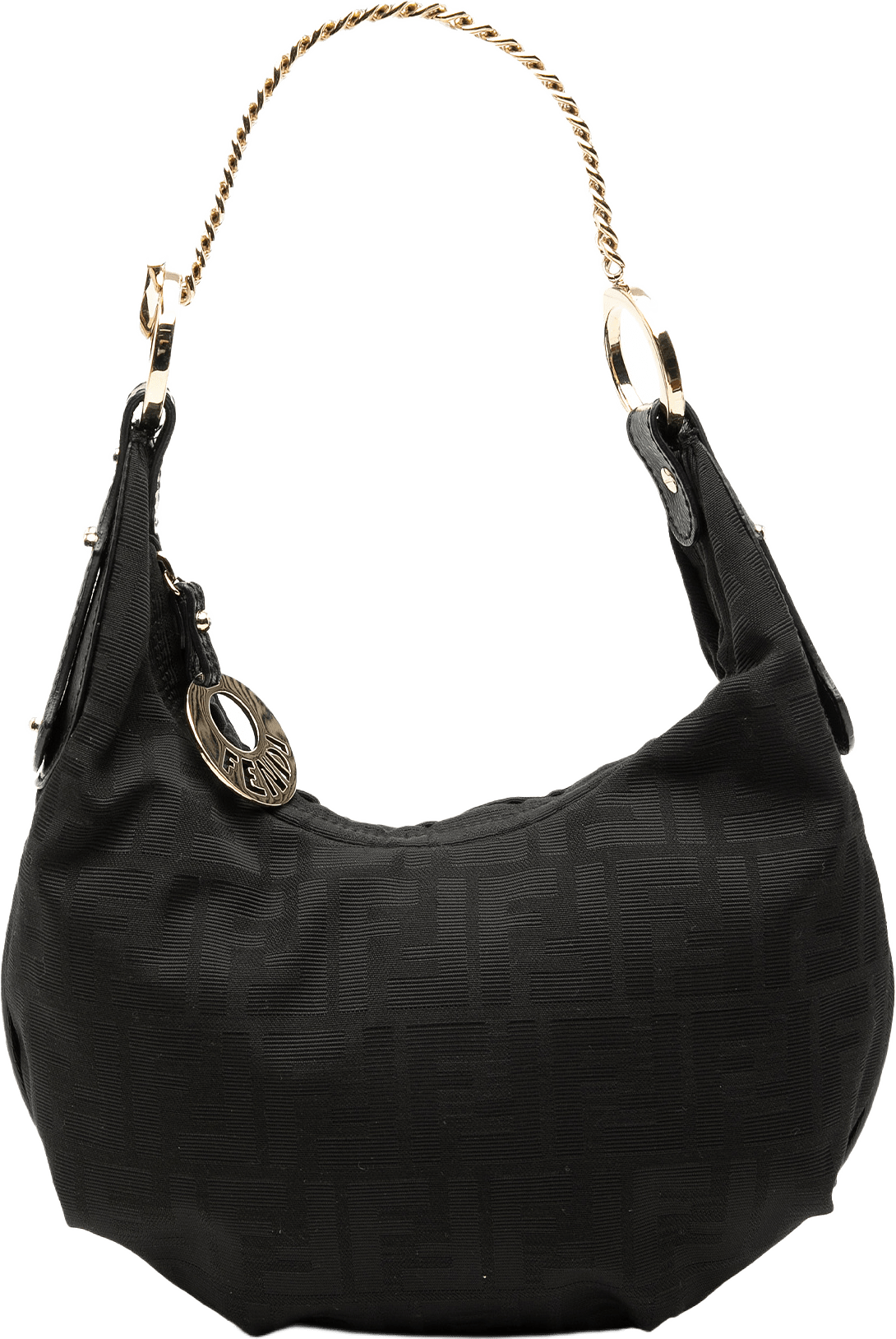 Fendi Zucca Canvas Chef Chain Hobo Bag, från Luxclusif, i färgen brown.