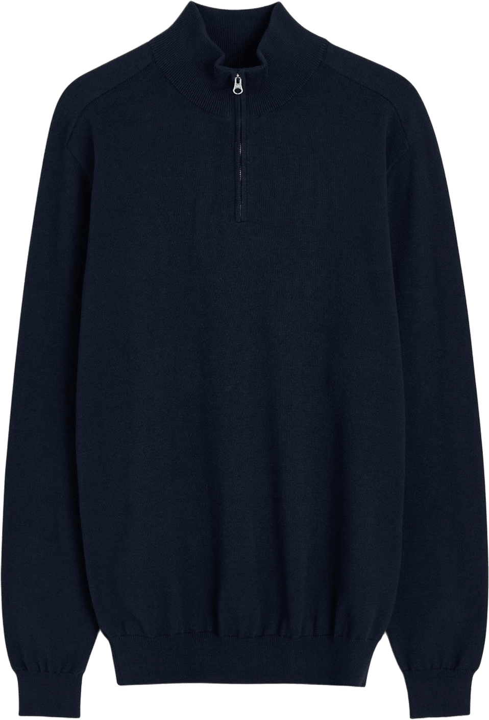 Cotton Plain Knitted Half Zipper Sweater (alex), från John Henric, i färgen navy blue.