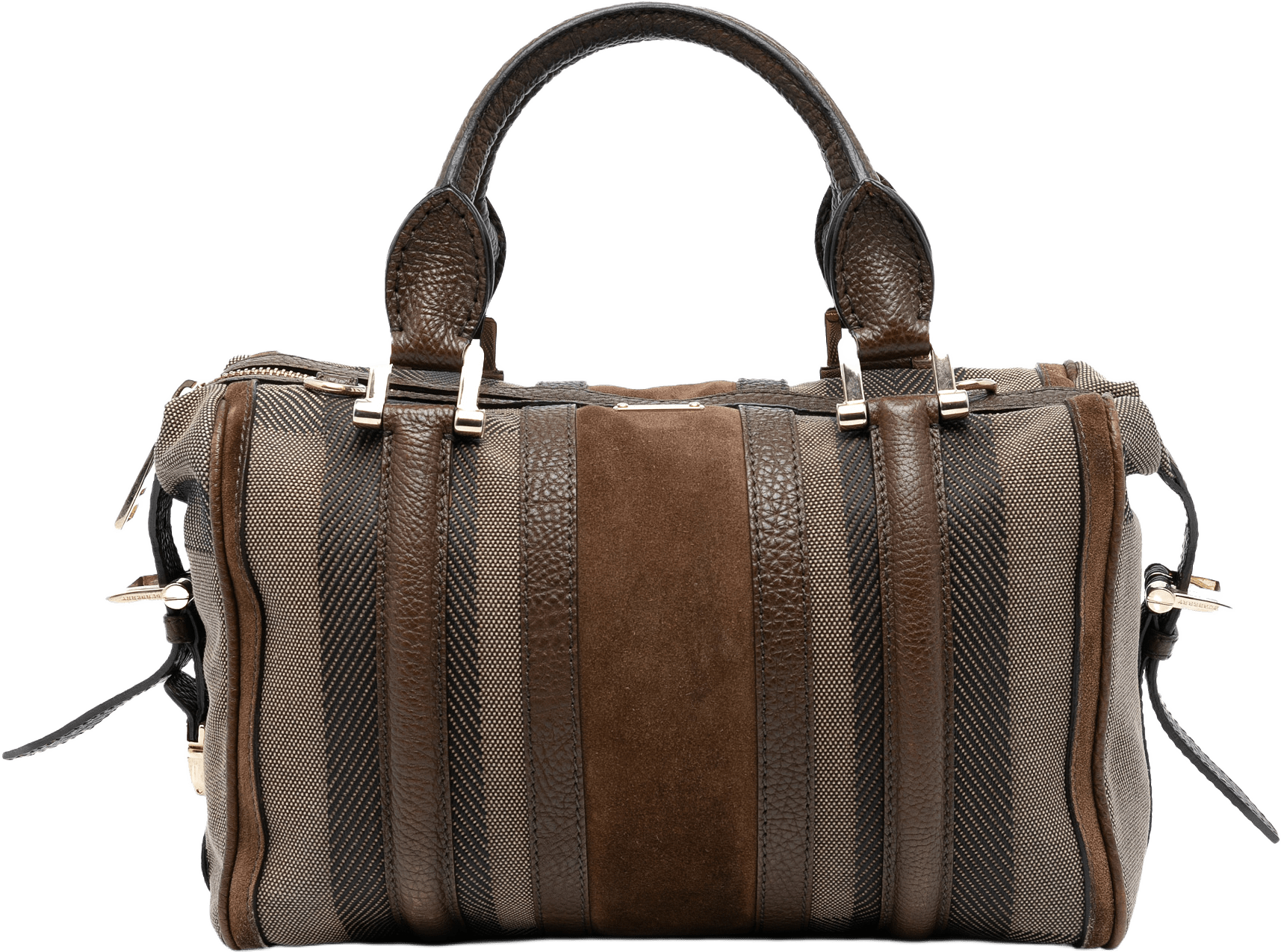 Burberry Canvas Nevinson Bowling Bag, från Luxclusif, i färgen brown.