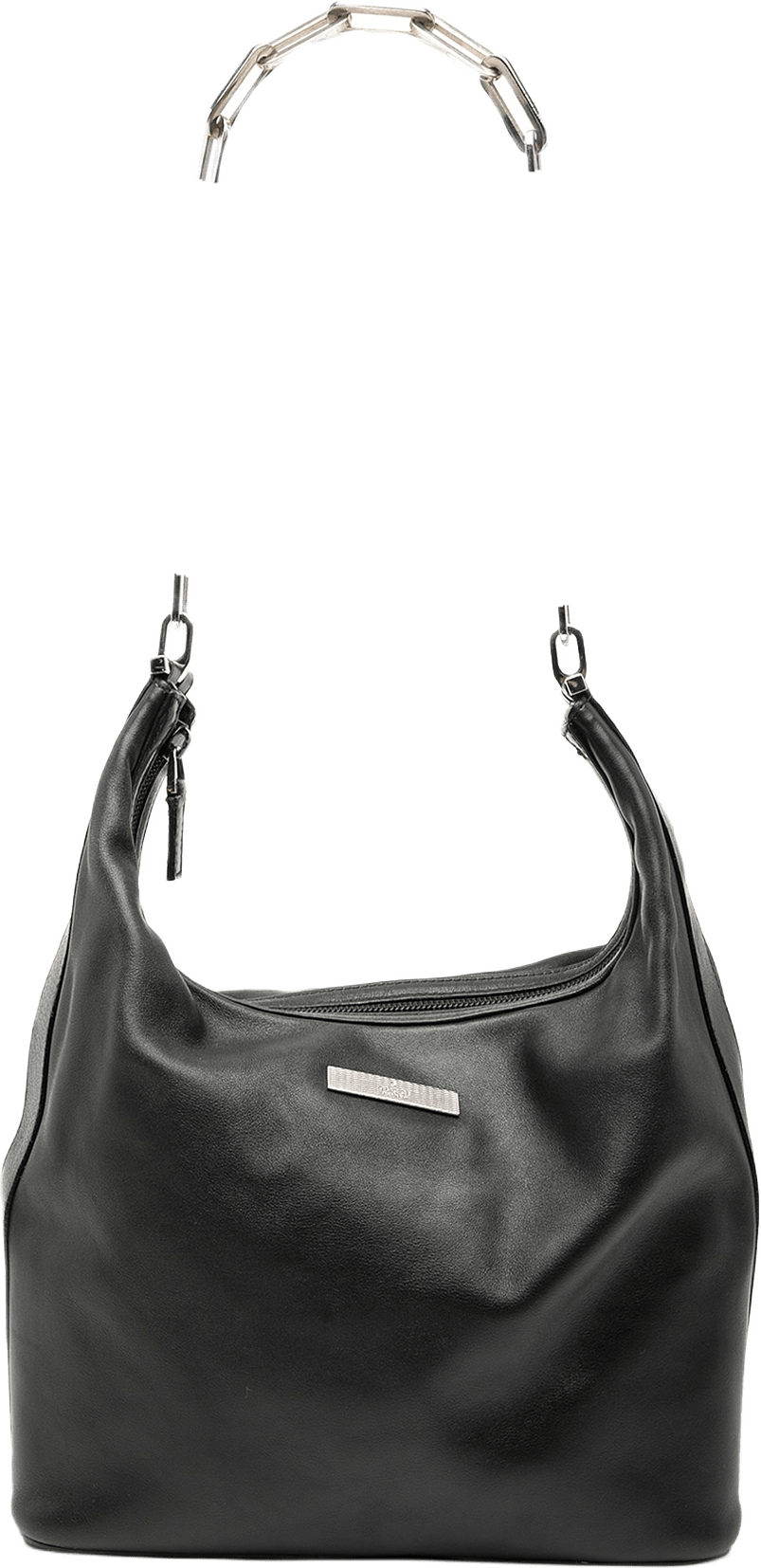 Gucci Leather Chain Shoulder Bag, från Luxclusif, i färgen black.