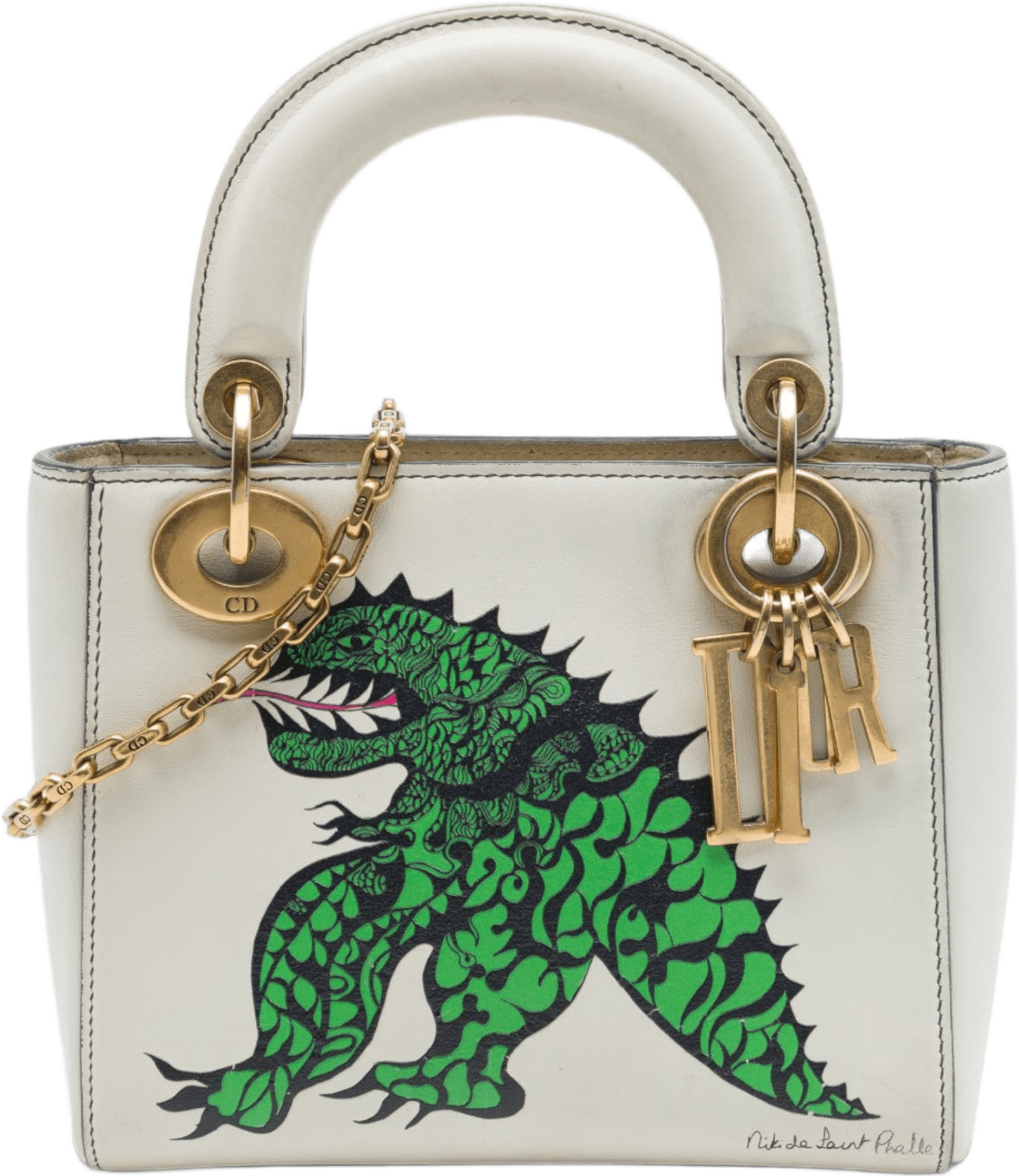 Dior Limited Edition Niki De Saint Phalle Mini Calfskin Dragon Lady Dior, från Luxclusif, i färgen vit.