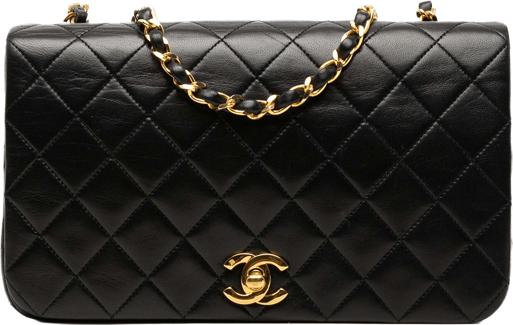 Chanel Medium Quilted Lambskin Full Flap, från Luxclusif, i färgen black.