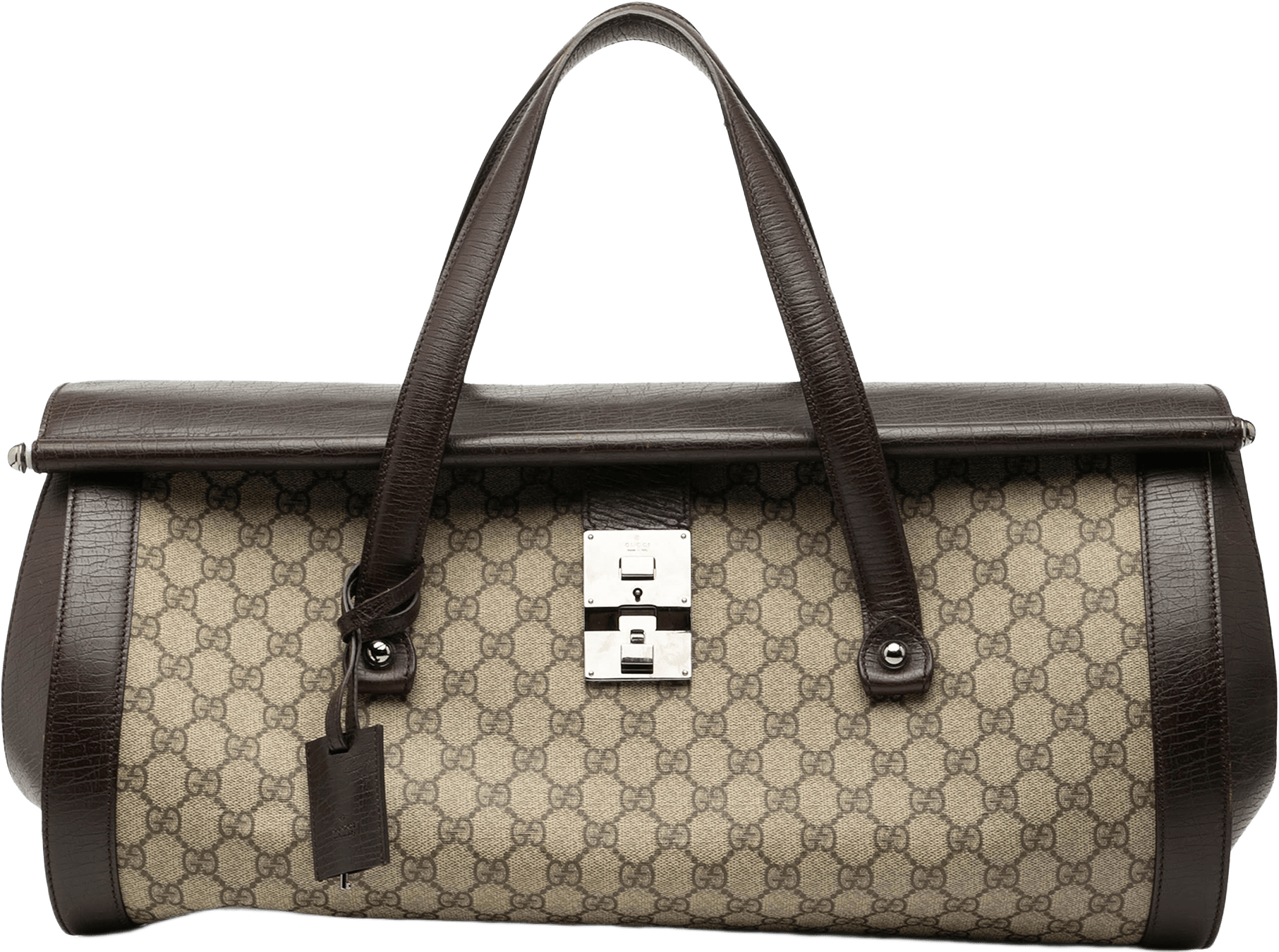 Gucci Gg Supreme Bullet Travel Bag, från Luxclusif, i färgen beige.