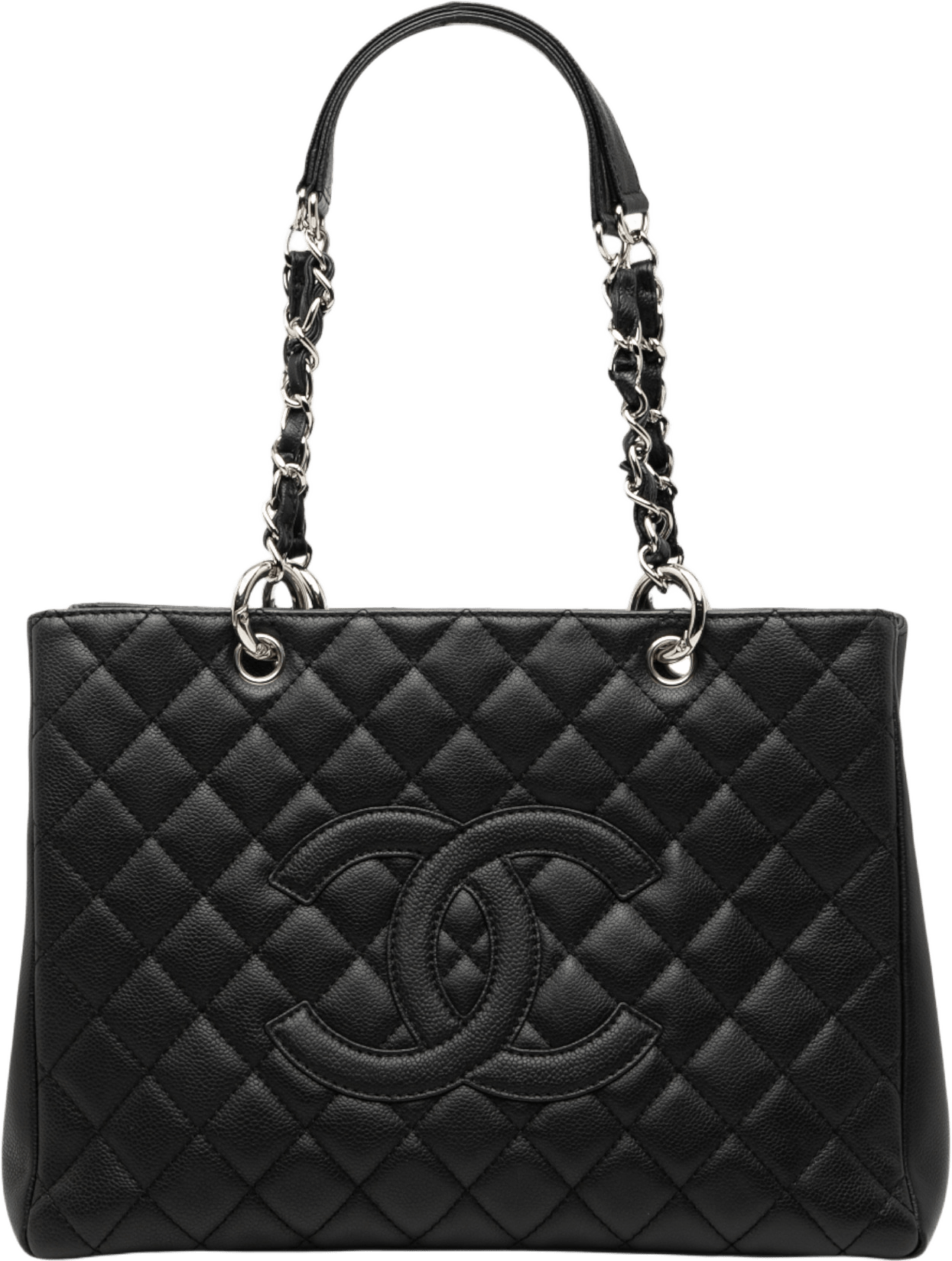 Chanel Caviar Grand Shopping Tote, från Luxclusif, i färgen black.